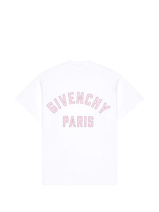 T-shirt in cotton with Paris embroidery