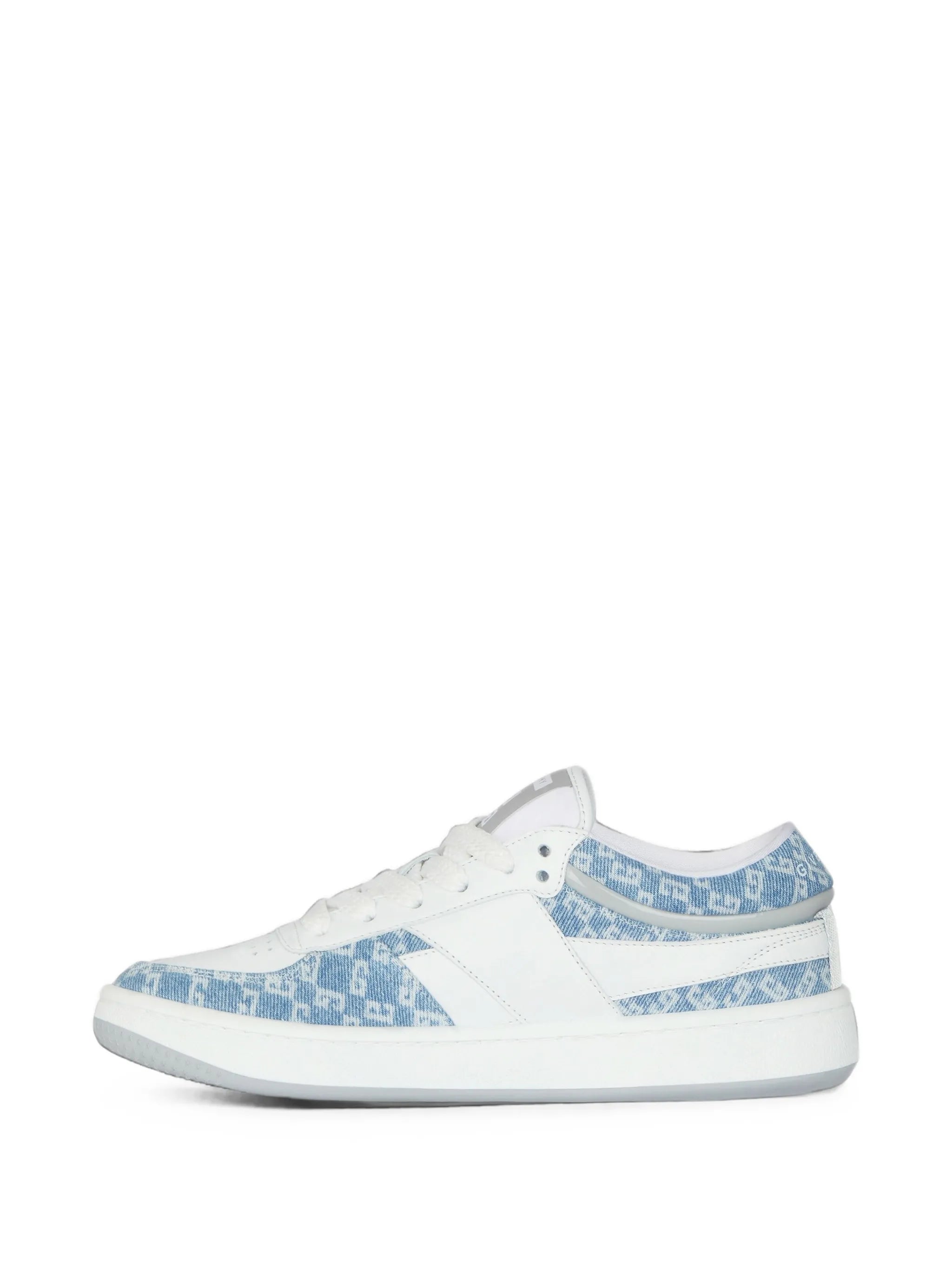 G Move sneakers in mixed leathers and monogram 72 denim
