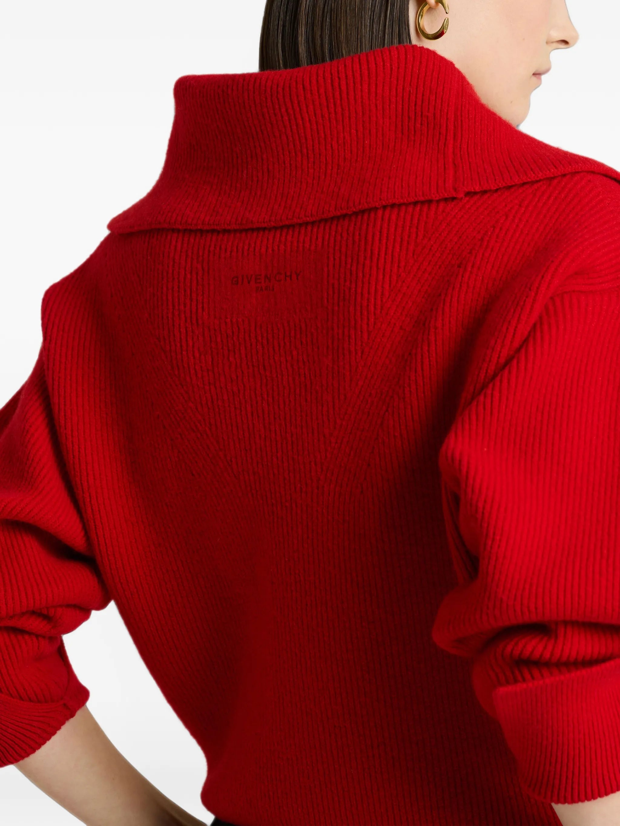 zipped cardigan in wool and cashmere