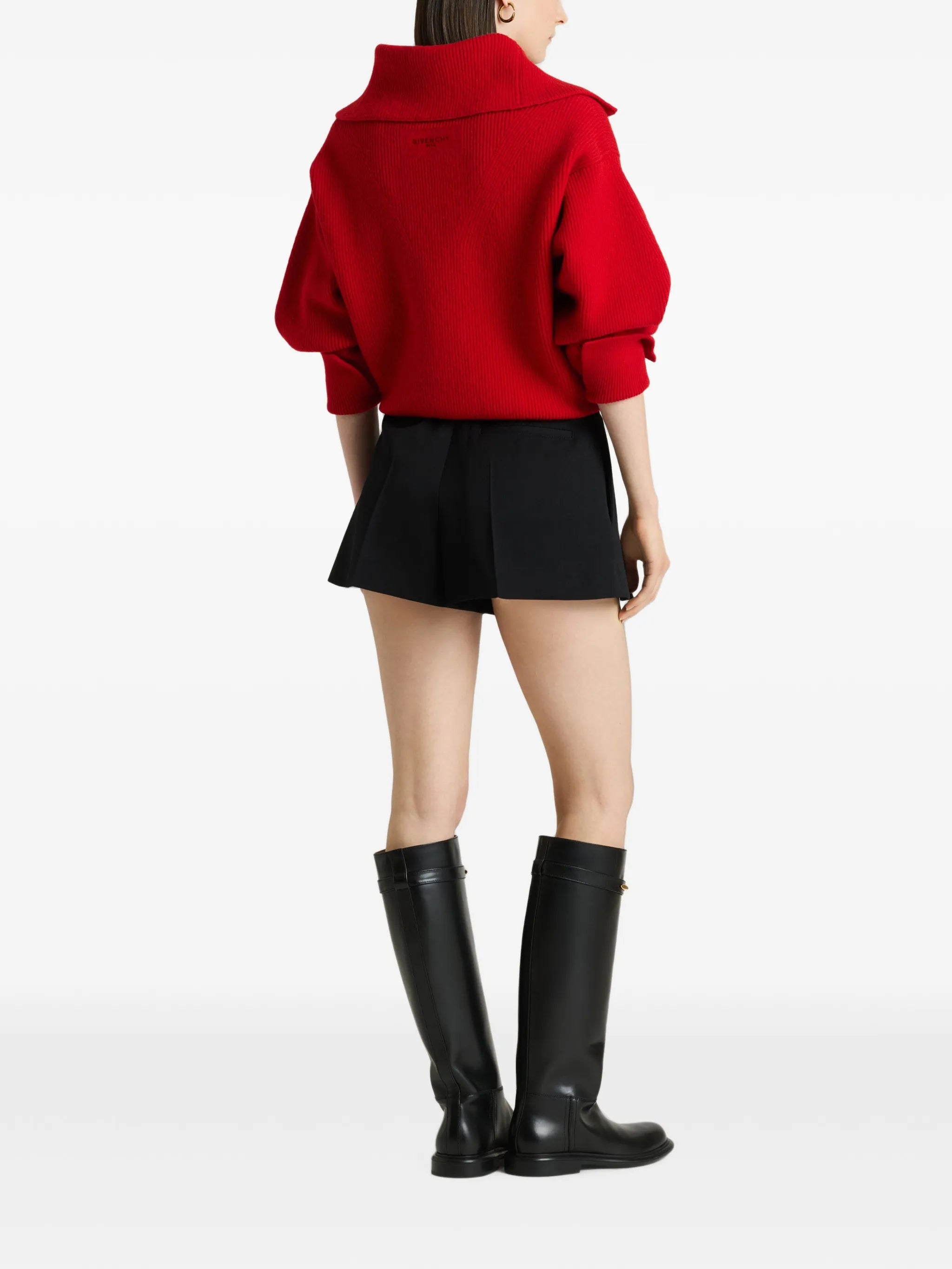 zipped cardigan in wool and cashmere