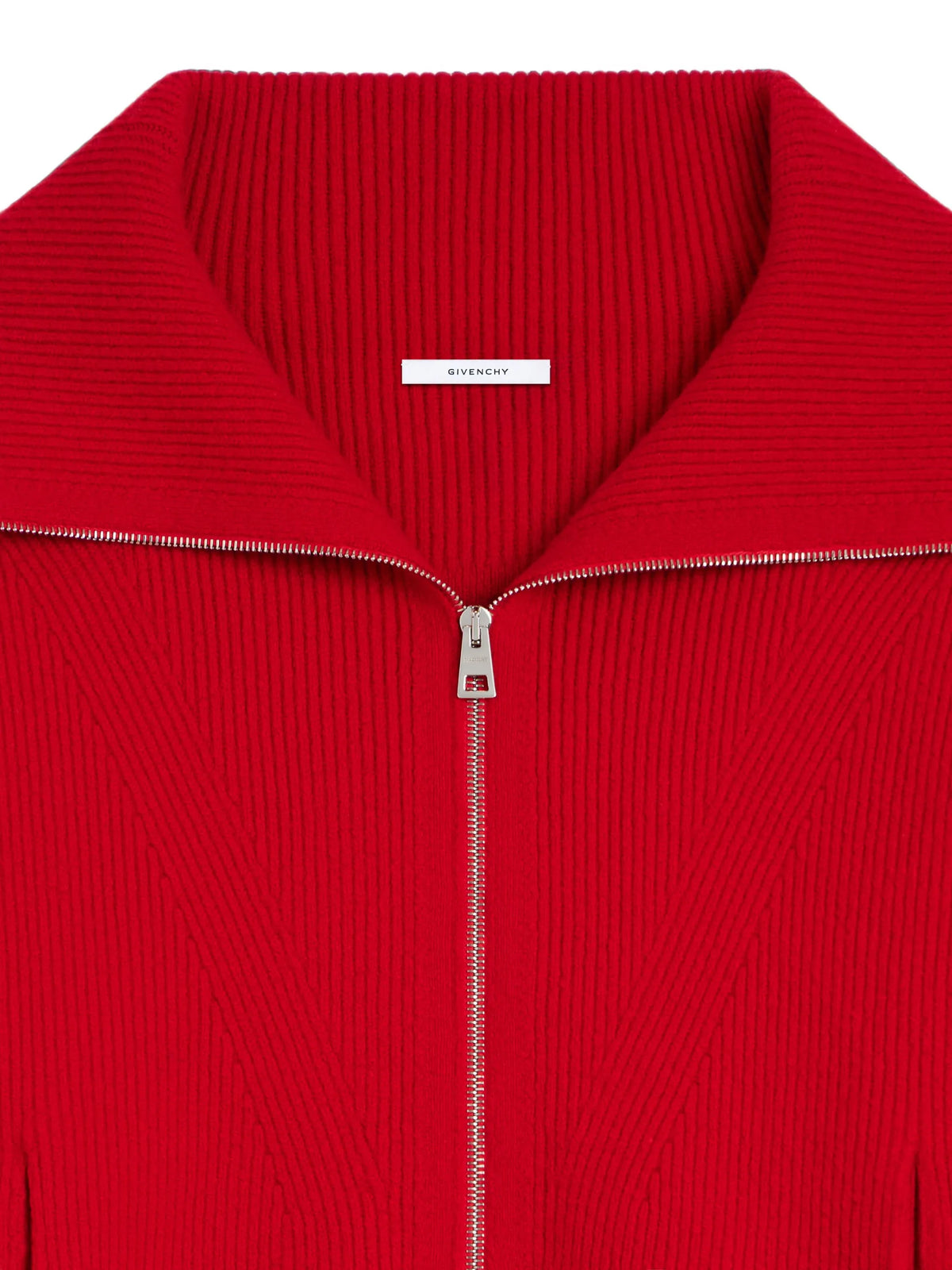 zipped cardigan in wool and cashmere