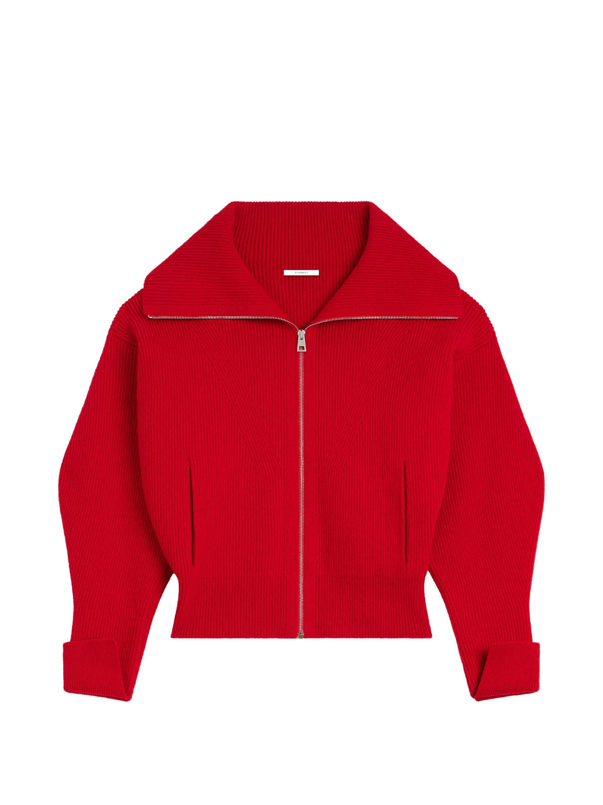 zipped cardigan in wool and cashmere