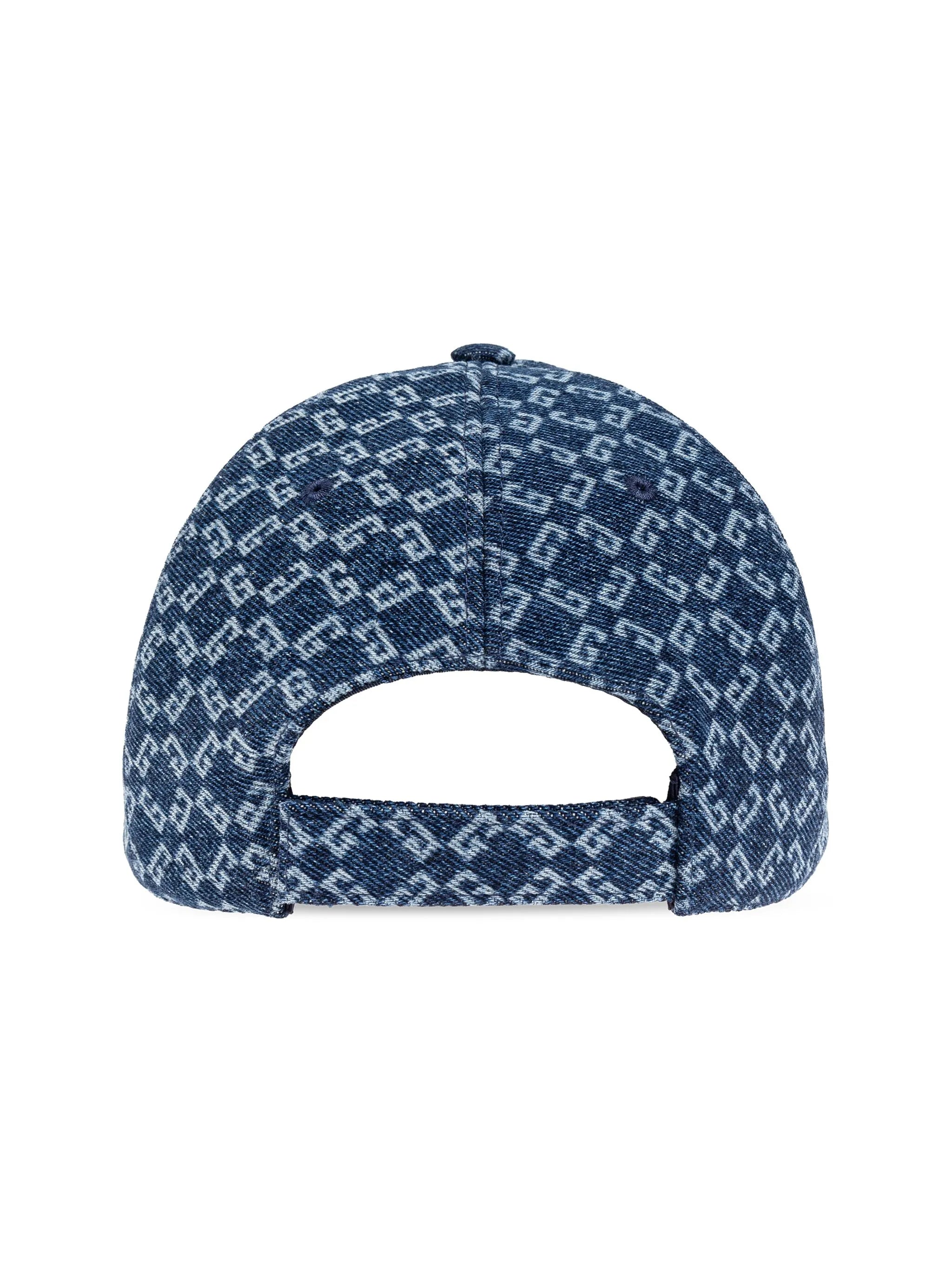 embroidered cap in monogram 72 denim