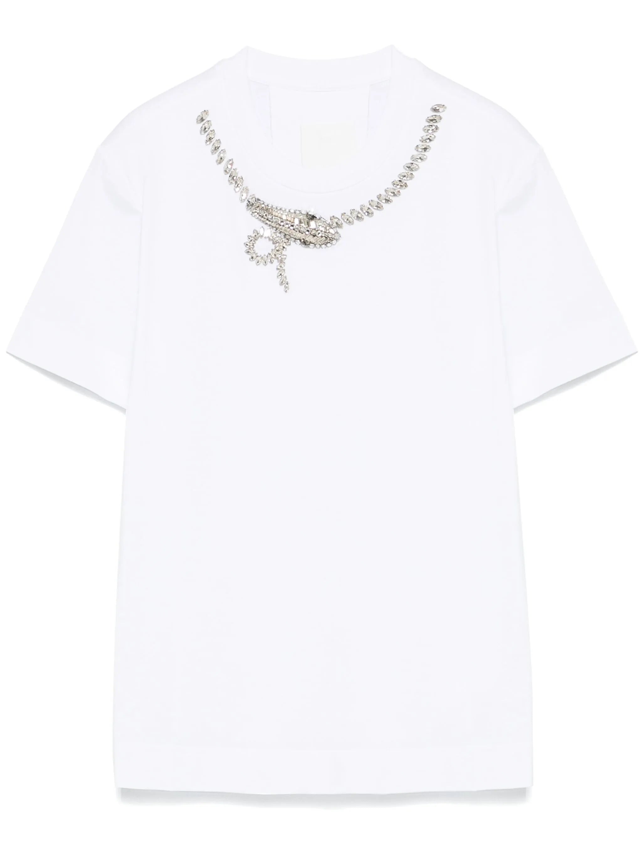 slim fit T-shirt in cotton with crystals snake