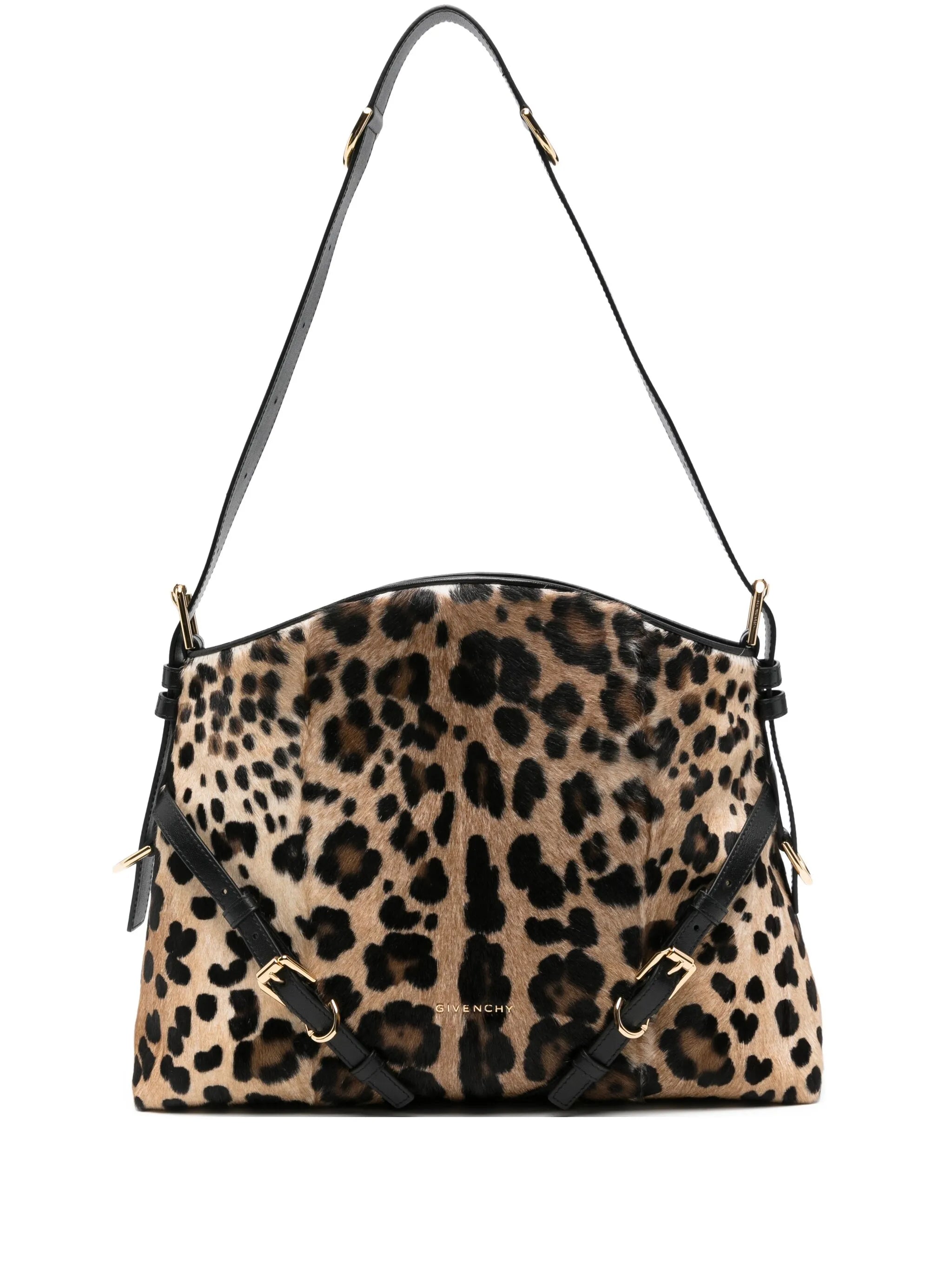 medium Voyou bag in pony effect leather with leopard pattern