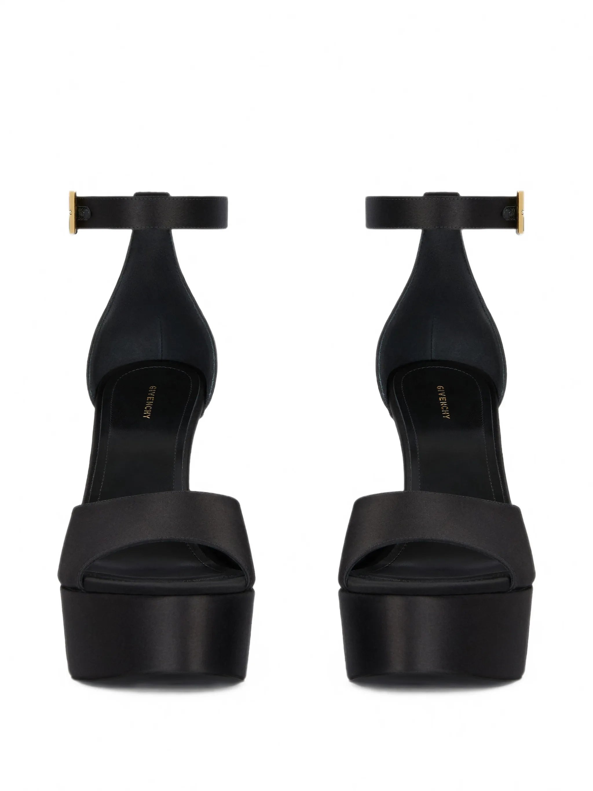 4G liquid platform sandals in satin