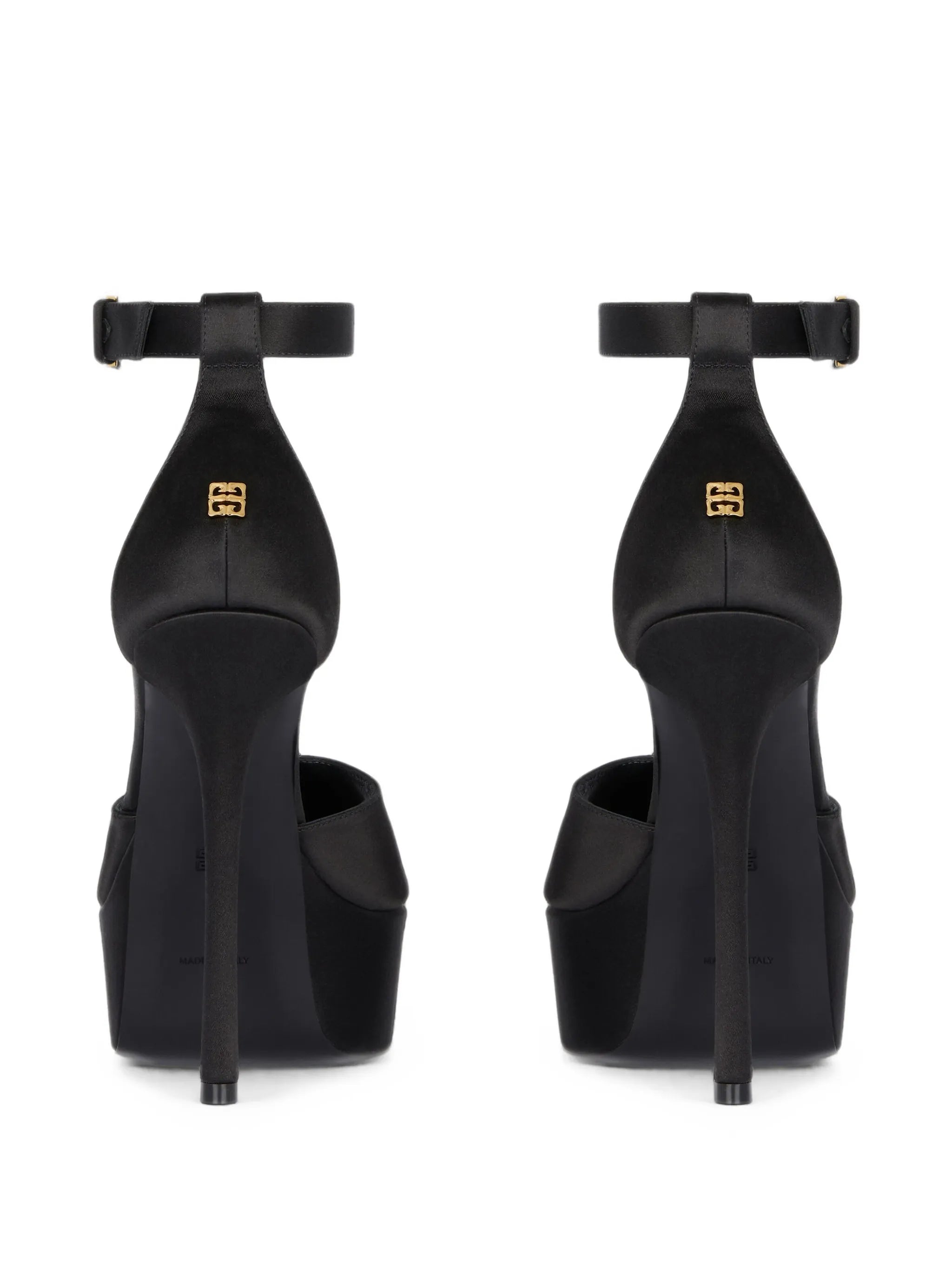4G liquid platform sandals in satin
