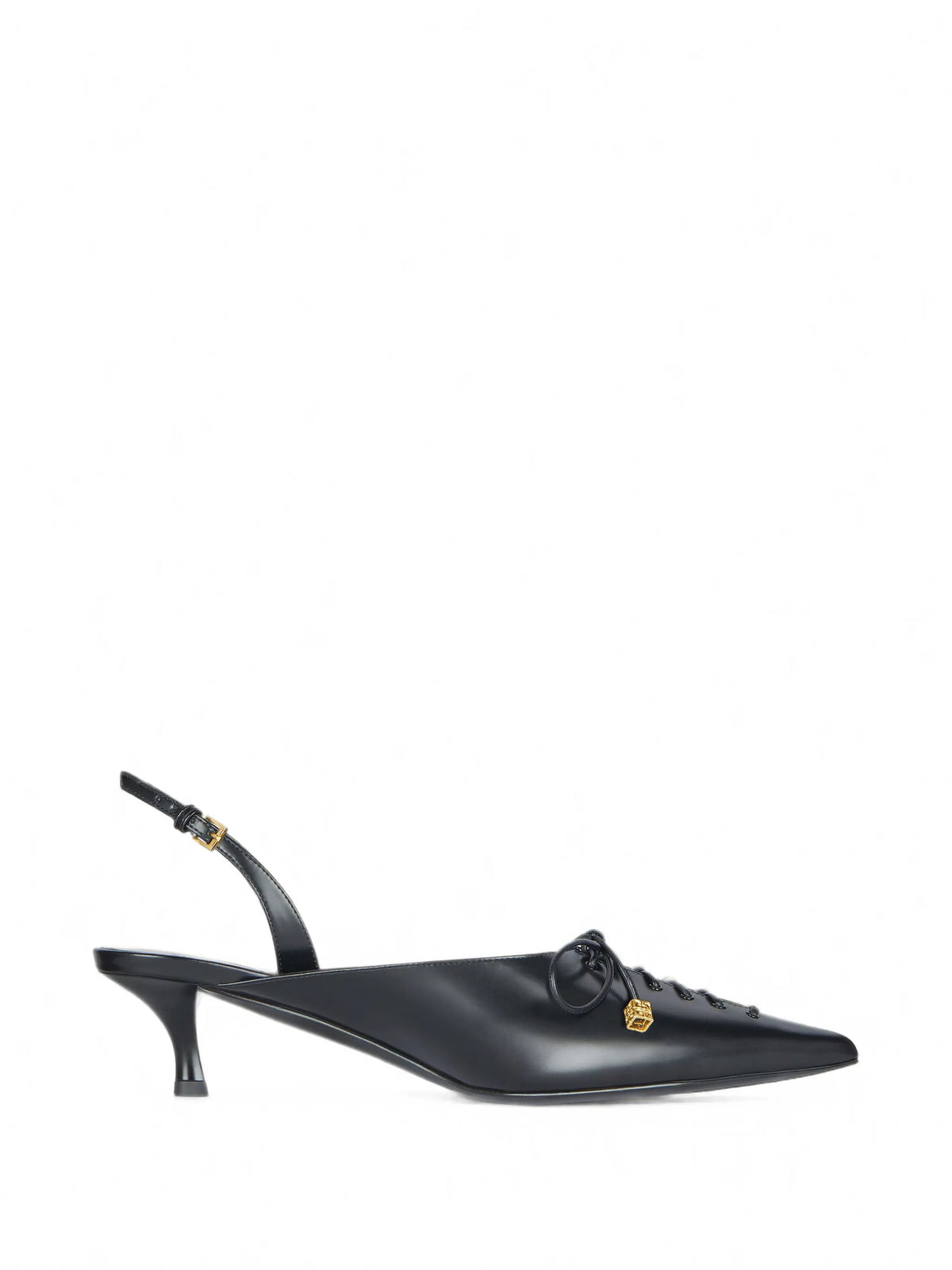 lace-up slingbacks in leather