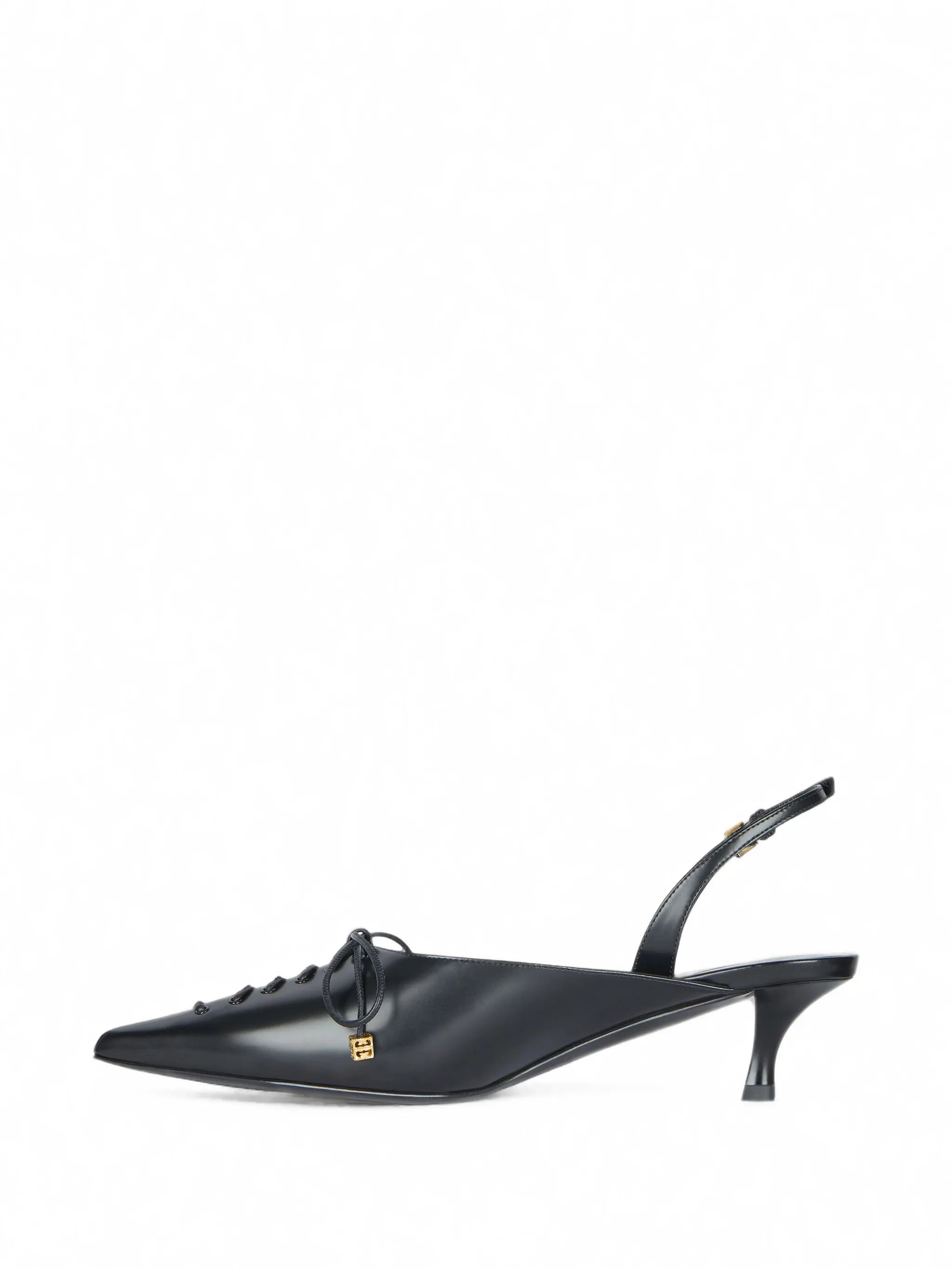 lace-up slingbacks in leather