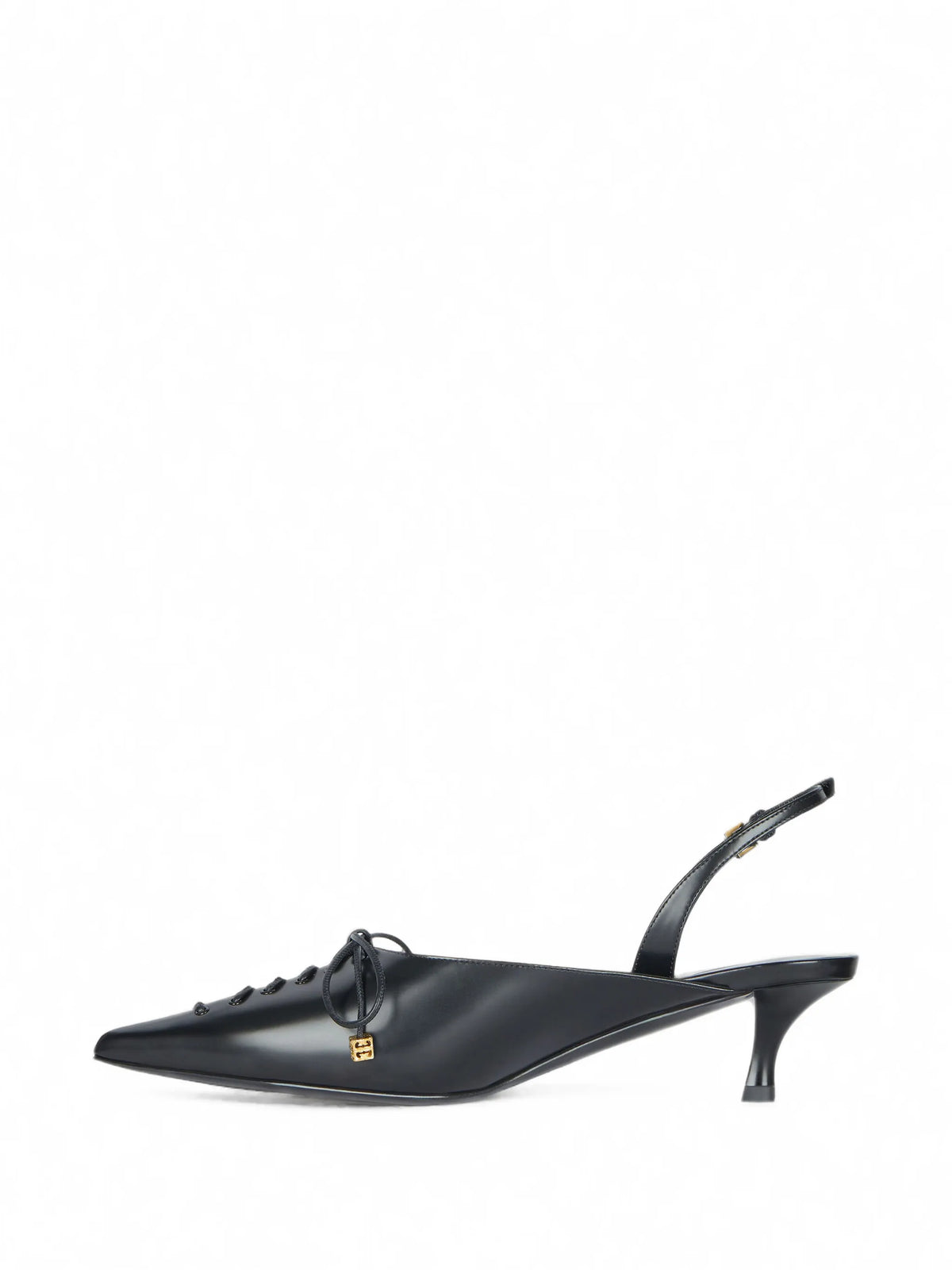 lace-up slingbacks in leather