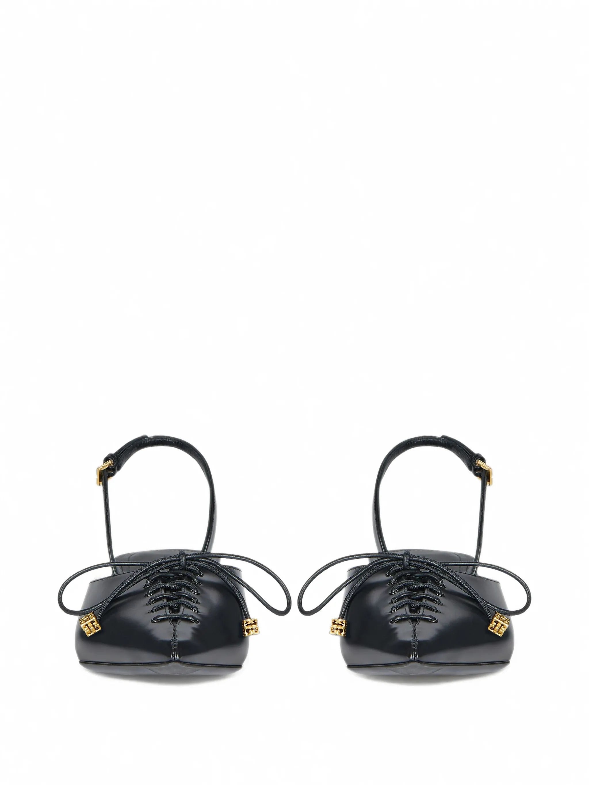 lace-up slingbacks in leather