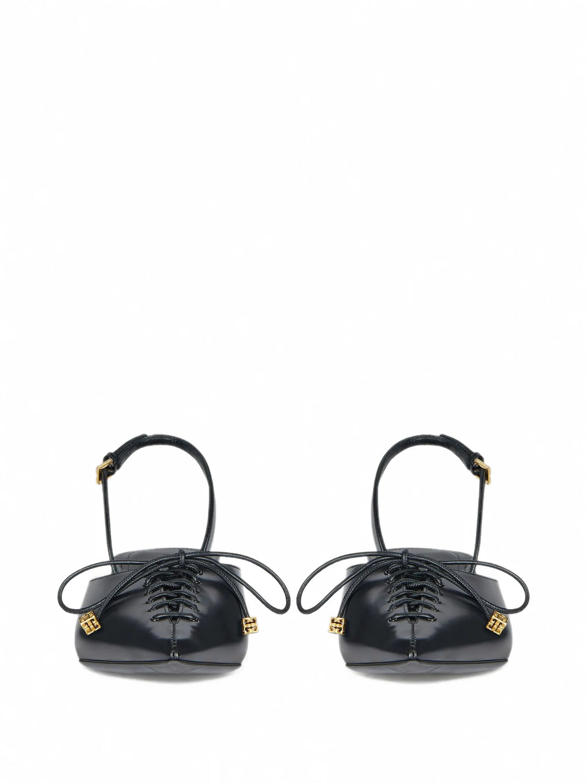 lace-up slingbacks in leather