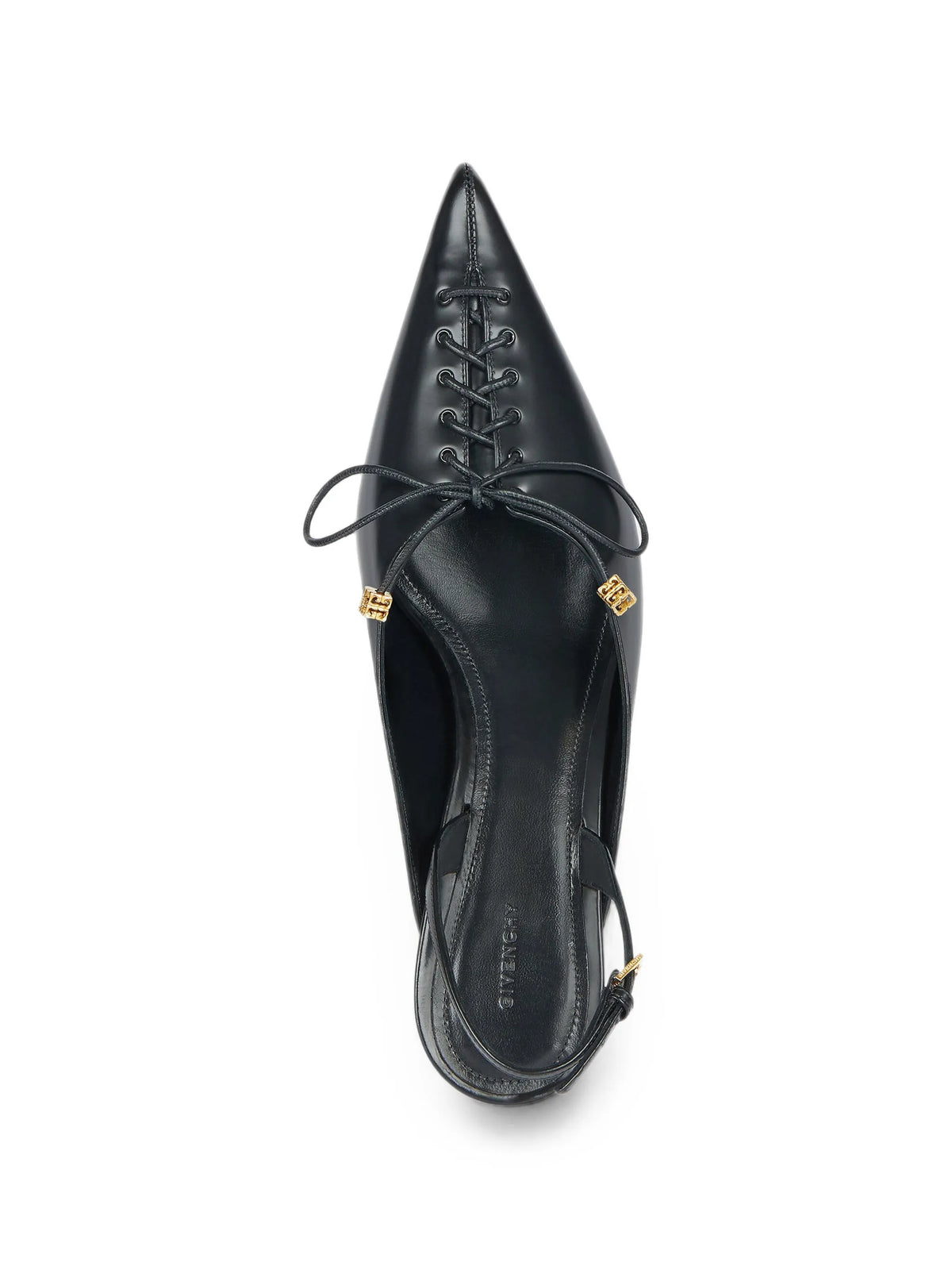 lace-up slingbacks in leather