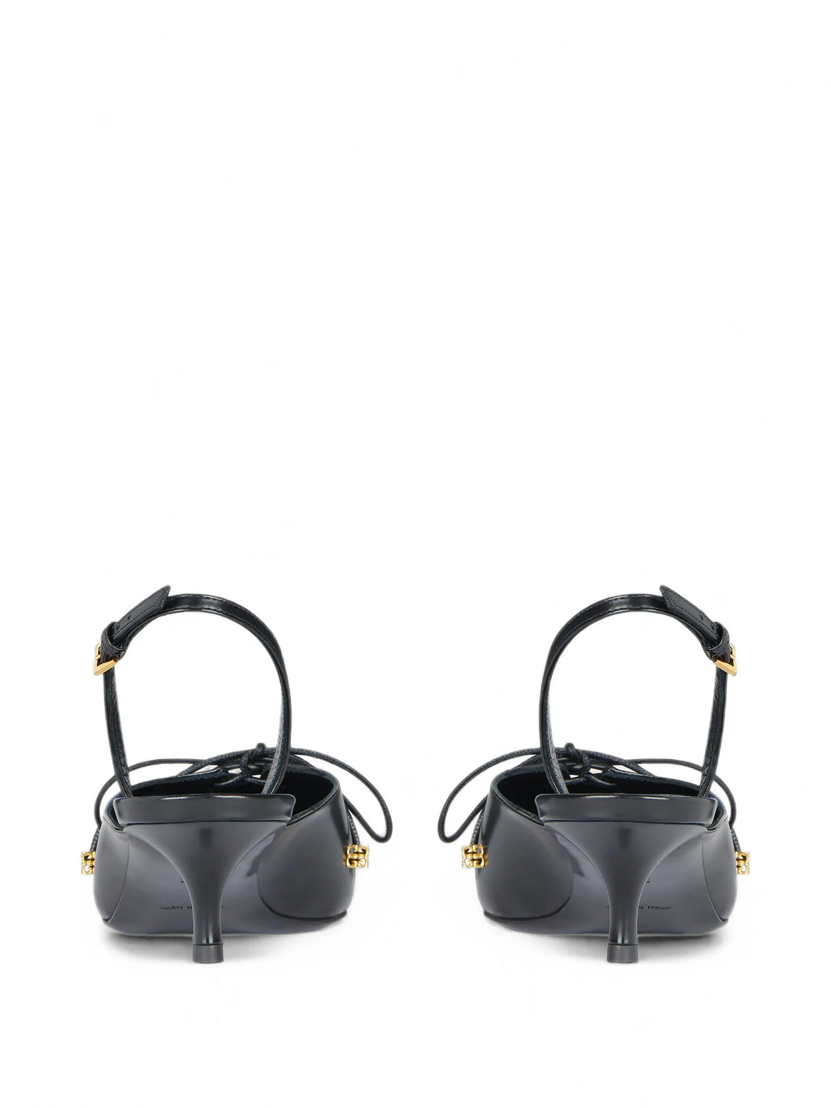 lace-up slingbacks in leather