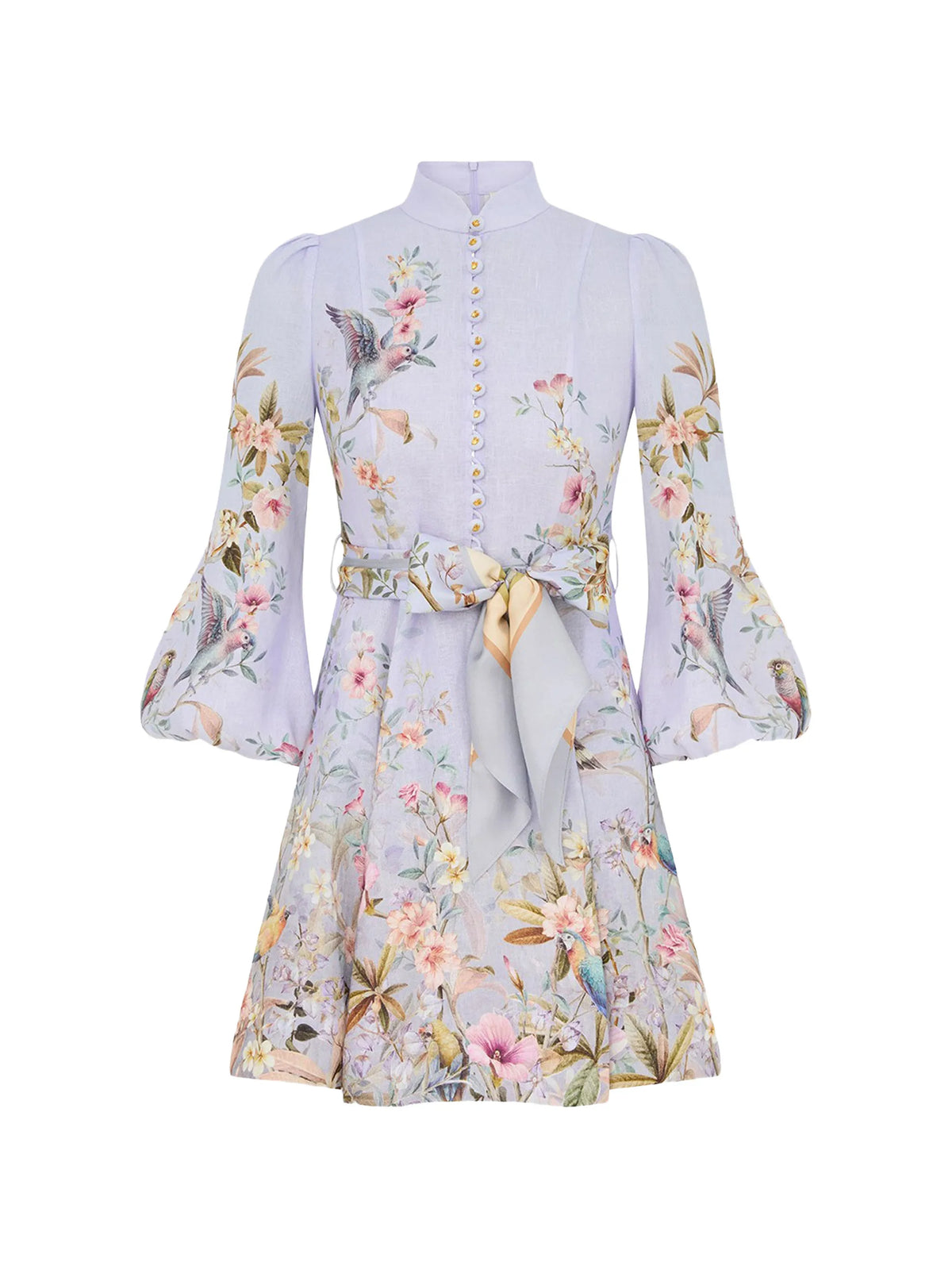 Rebellion floral-print mini dress