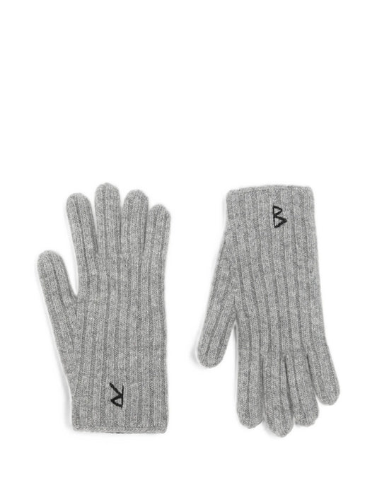 ribbed embroidered gloves
