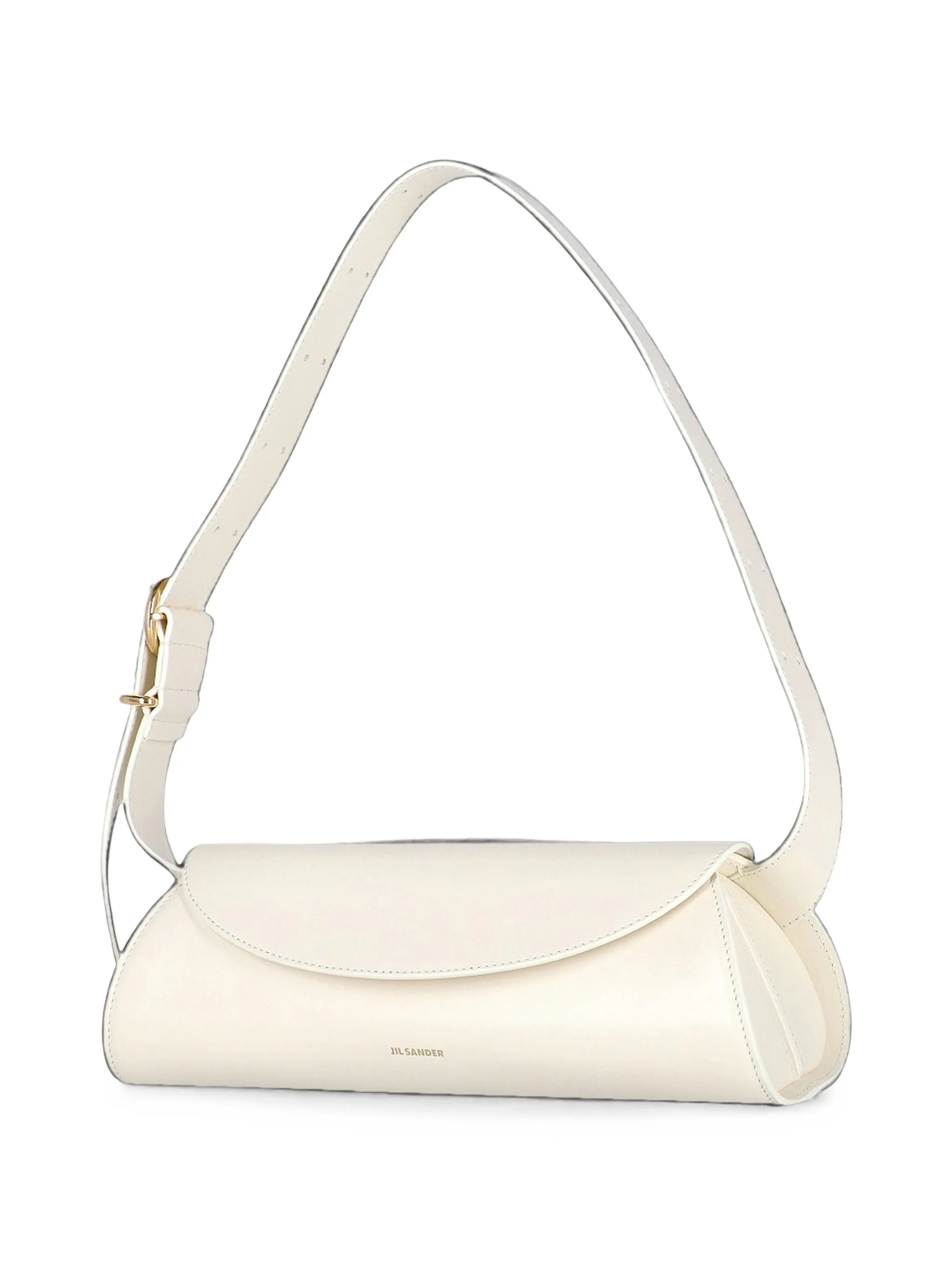 Cannolo small leather handbag with adjustable strap and embossed logo