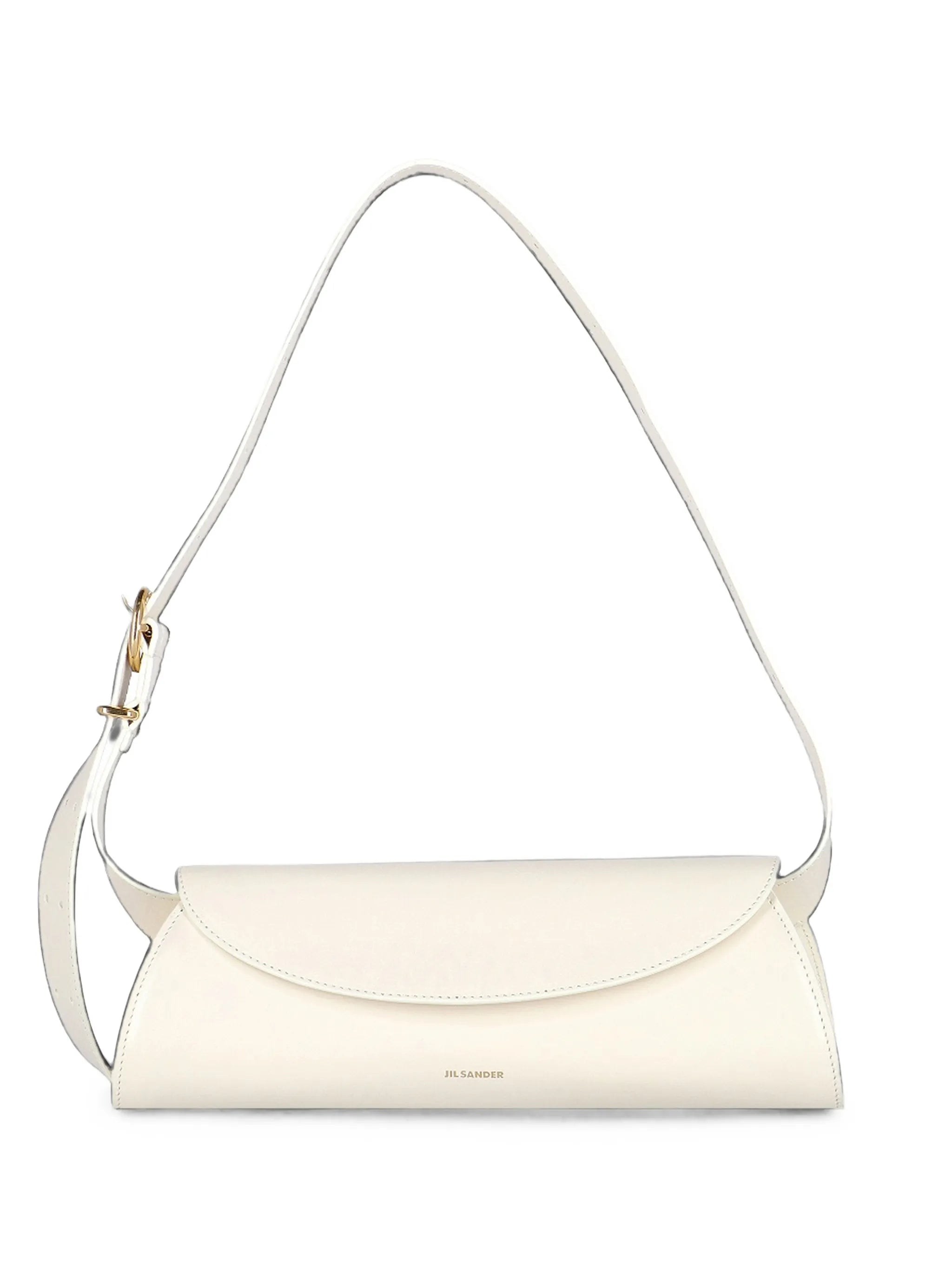 Cannolo small leather handbag with adjustable strap and embossed logo