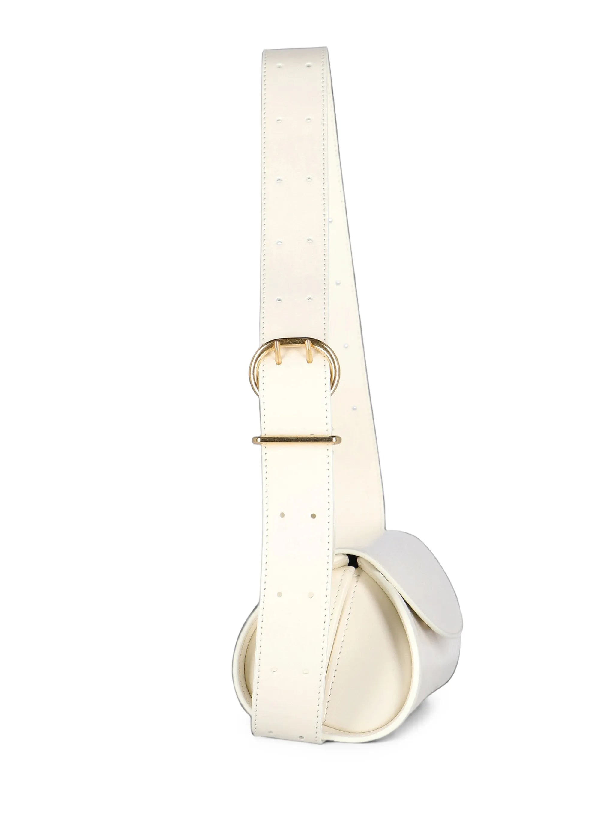 Cannolo small leather handbag with adjustable strap and embossed logo