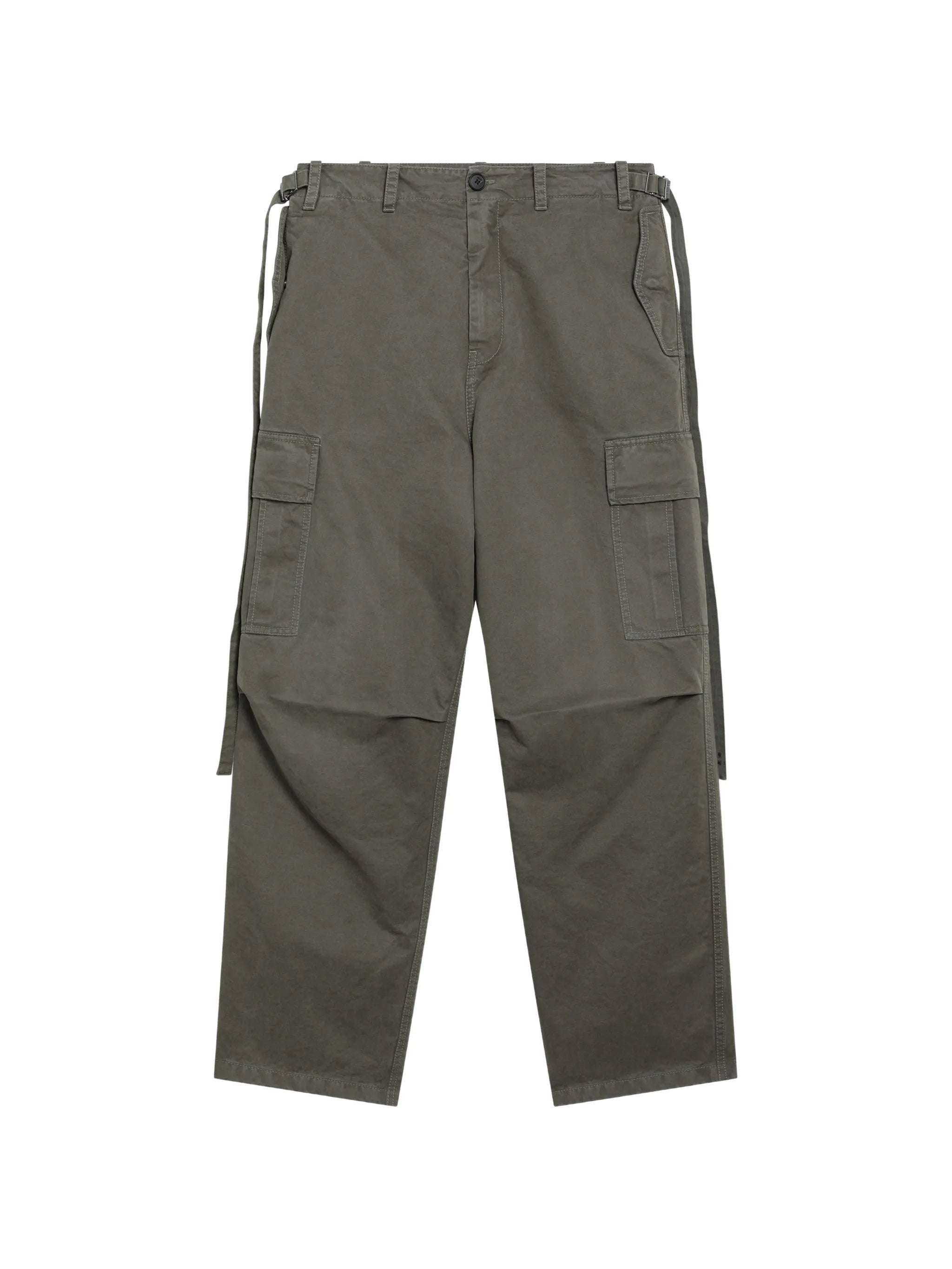 buckled-strap cargo pants