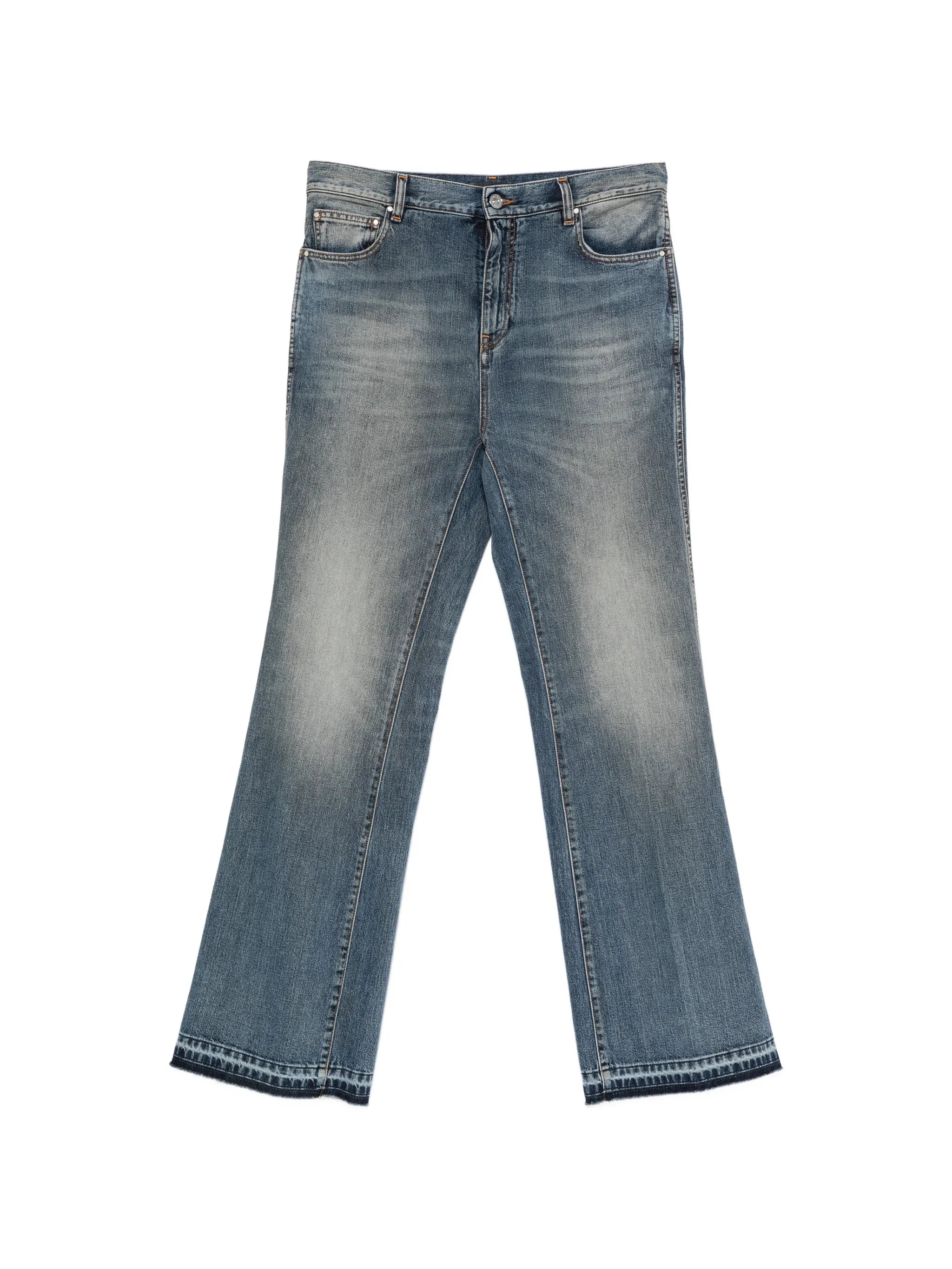 faded-effect bootcut jeans
