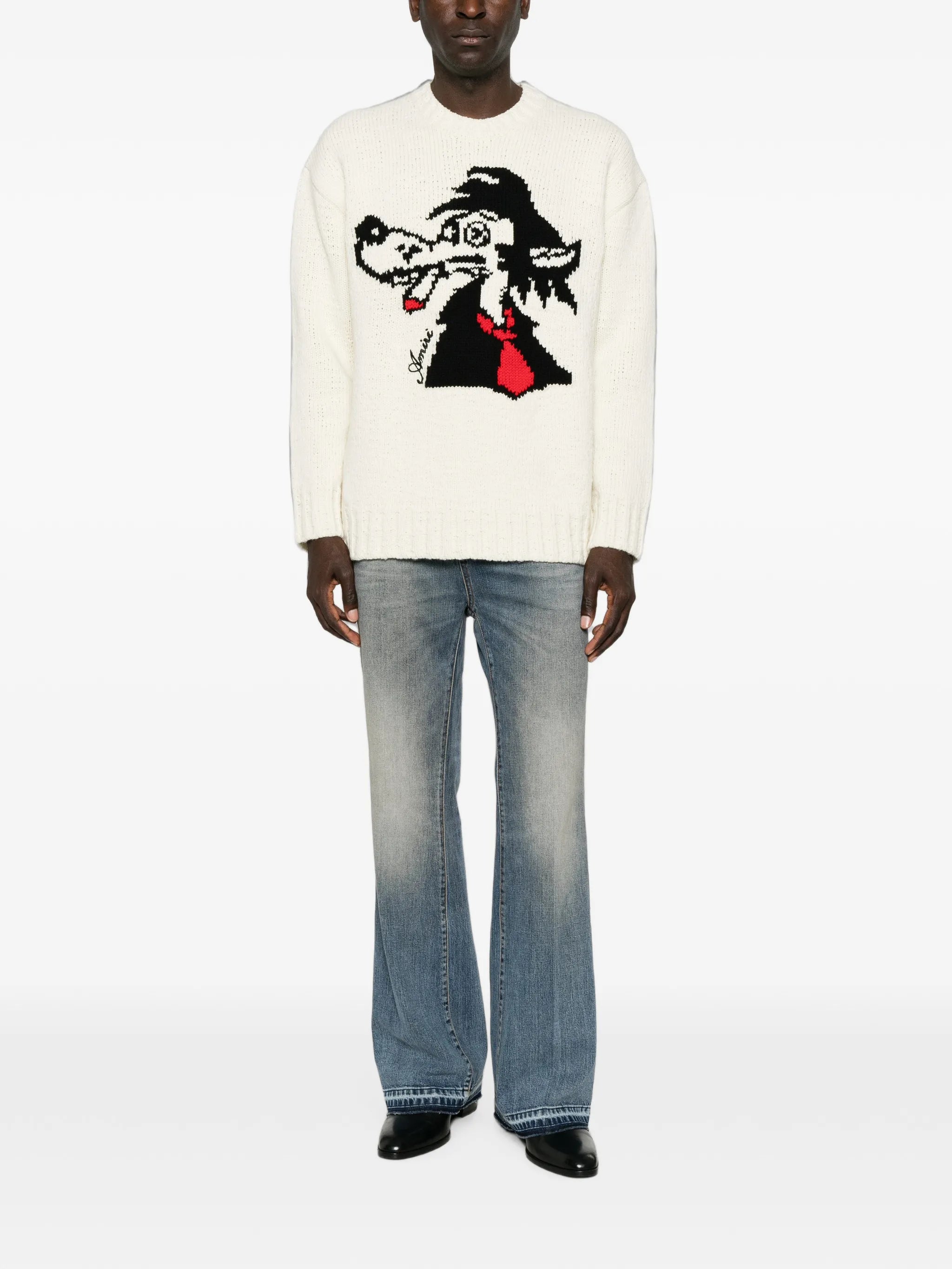 faded-effect bootcut jeans
