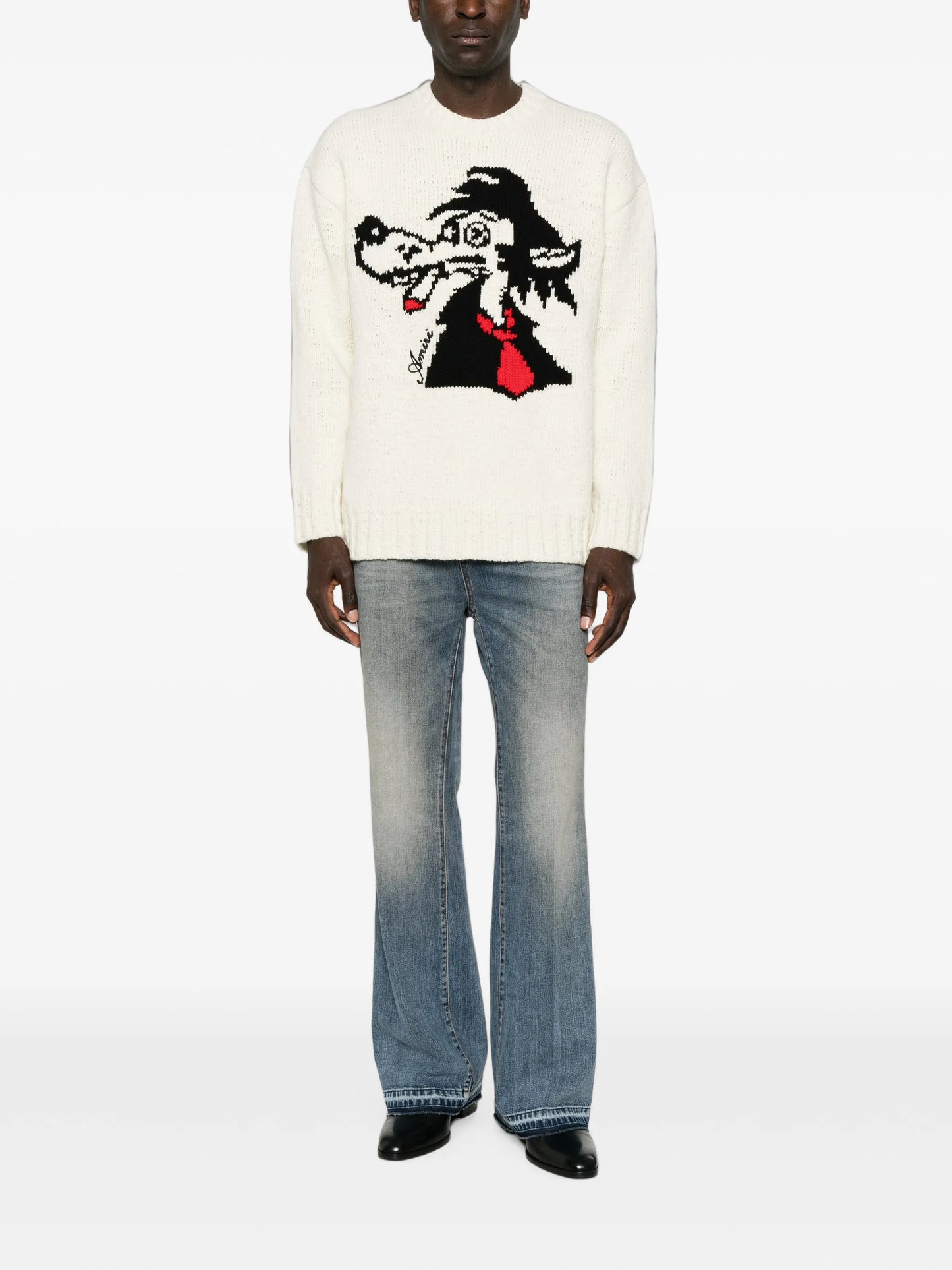 faded-effect bootcut jeans