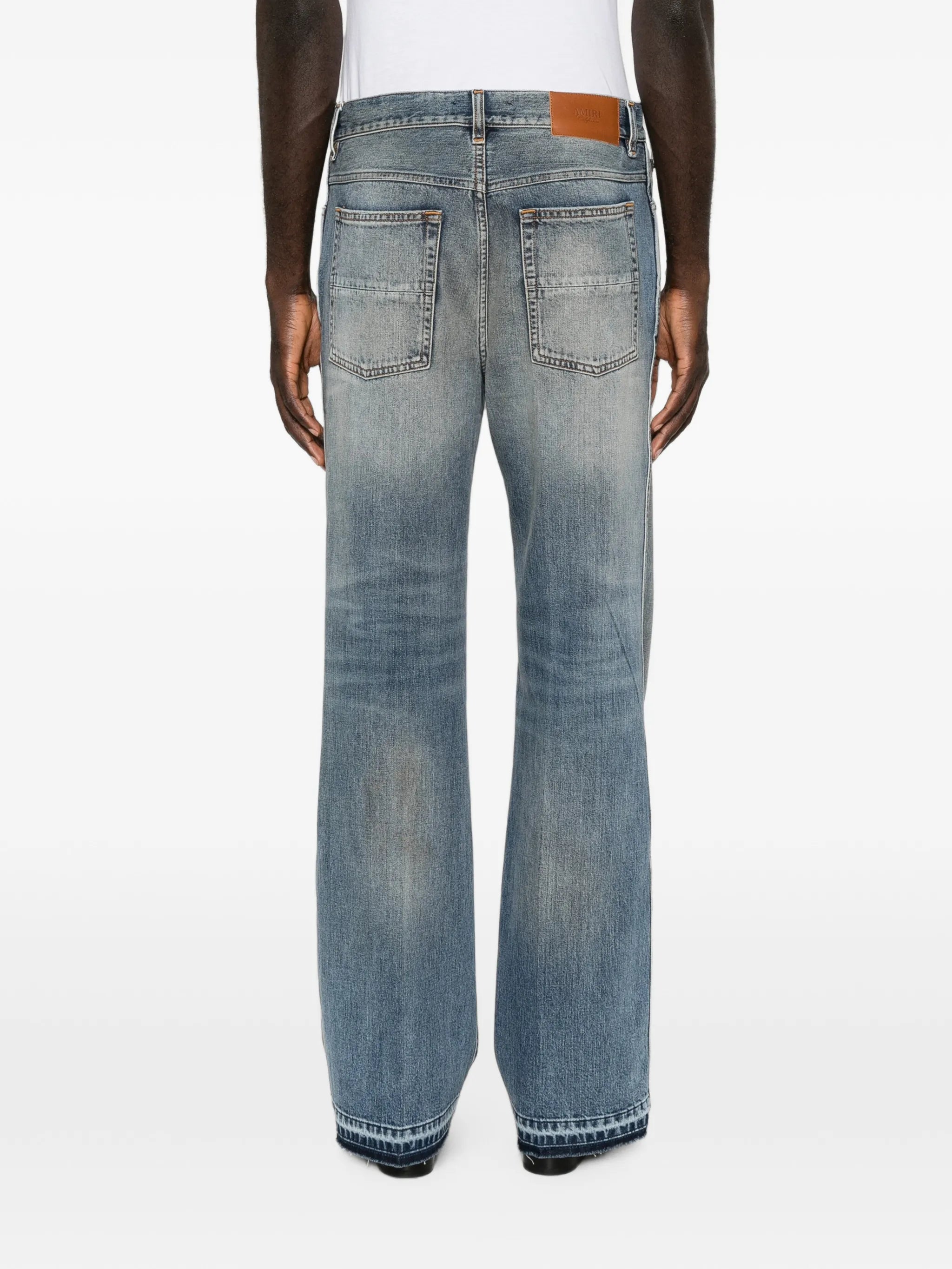 faded-effect bootcut jeans