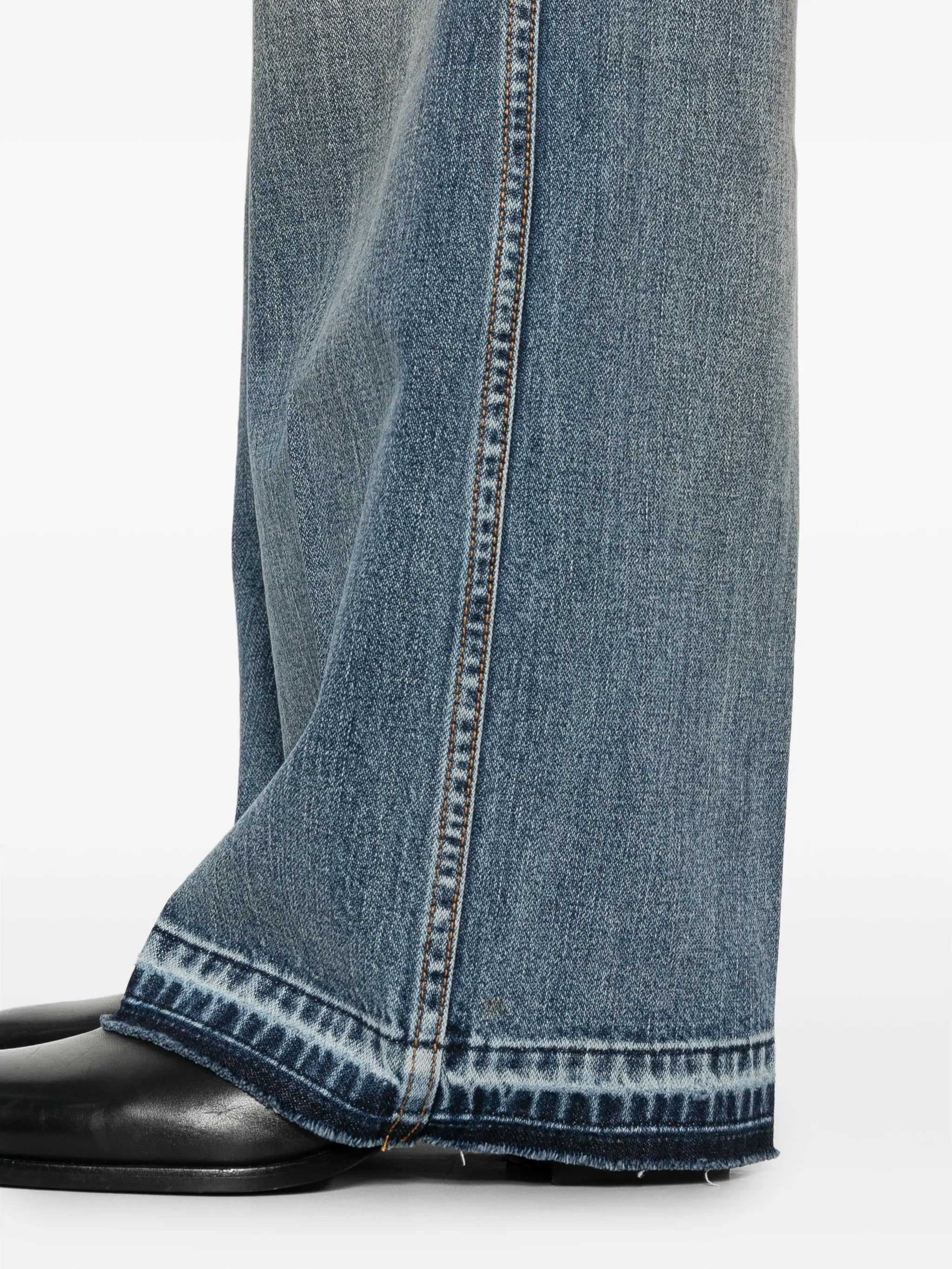 faded-effect bootcut jeans