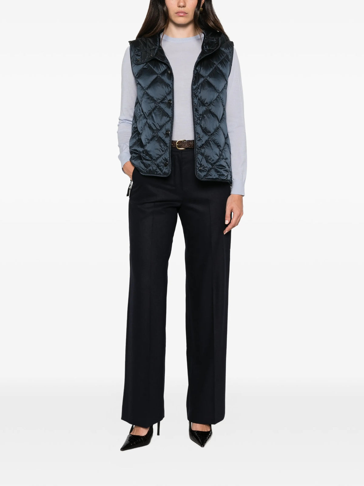 The Cube diamond-quilted hooded gilet