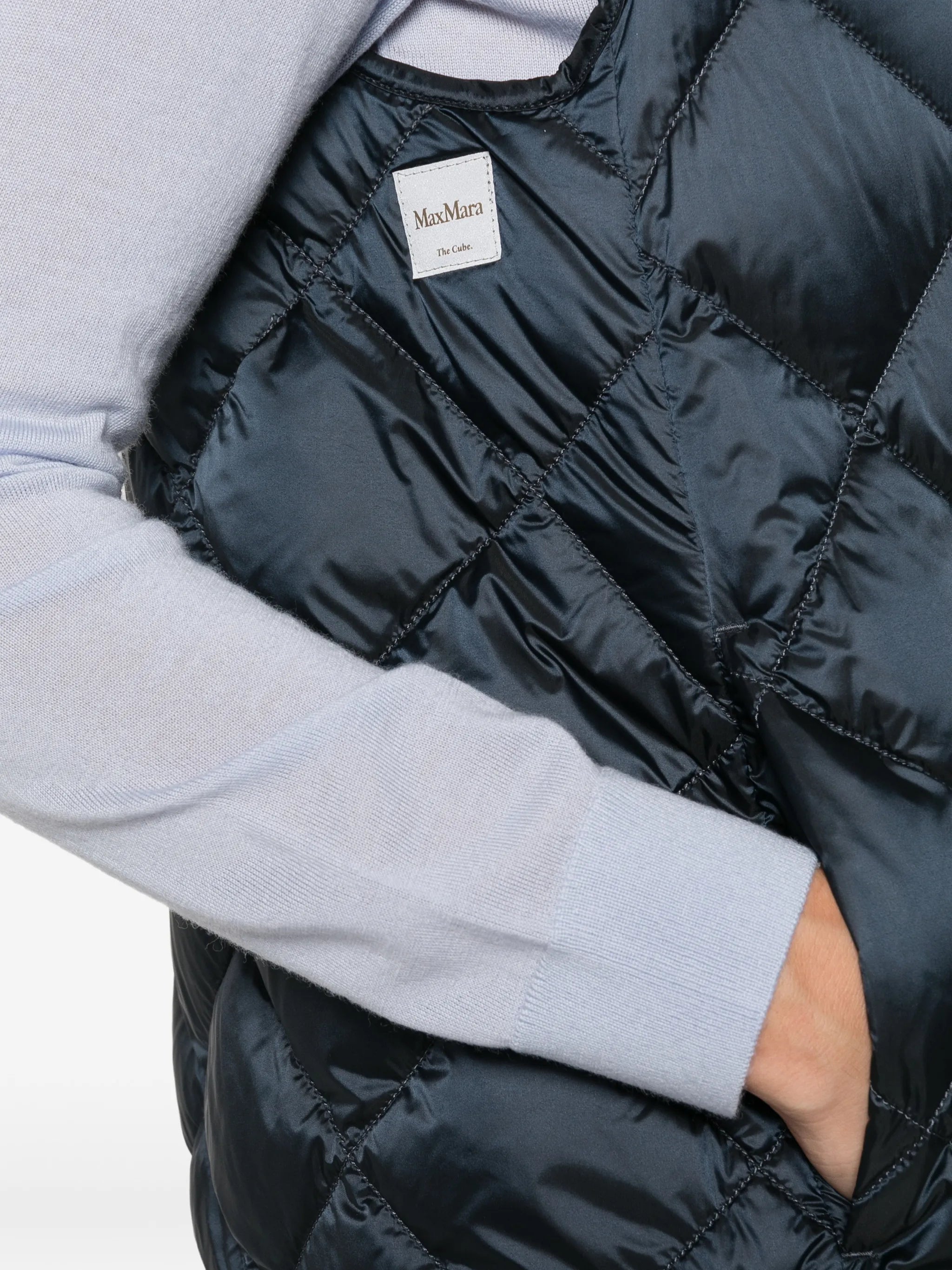 The Cube diamond-quilted hooded gilet