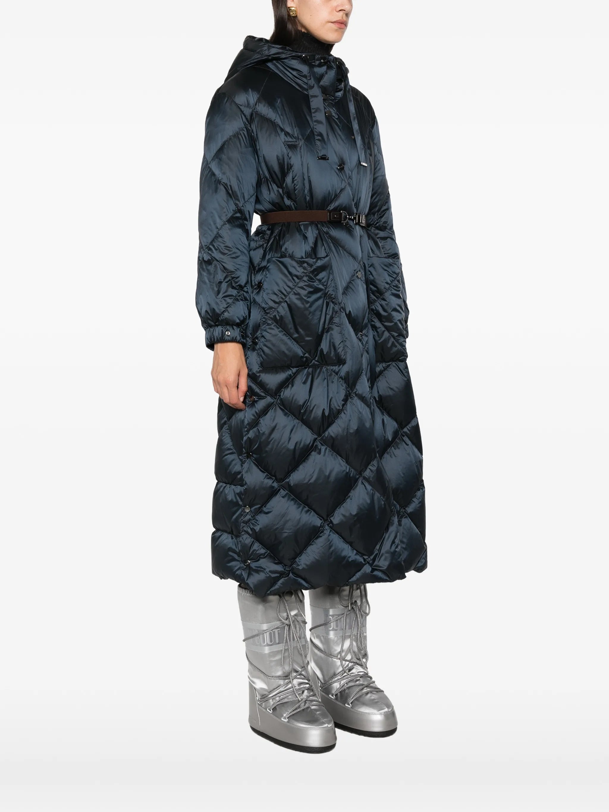 Long Puffer hooded coat