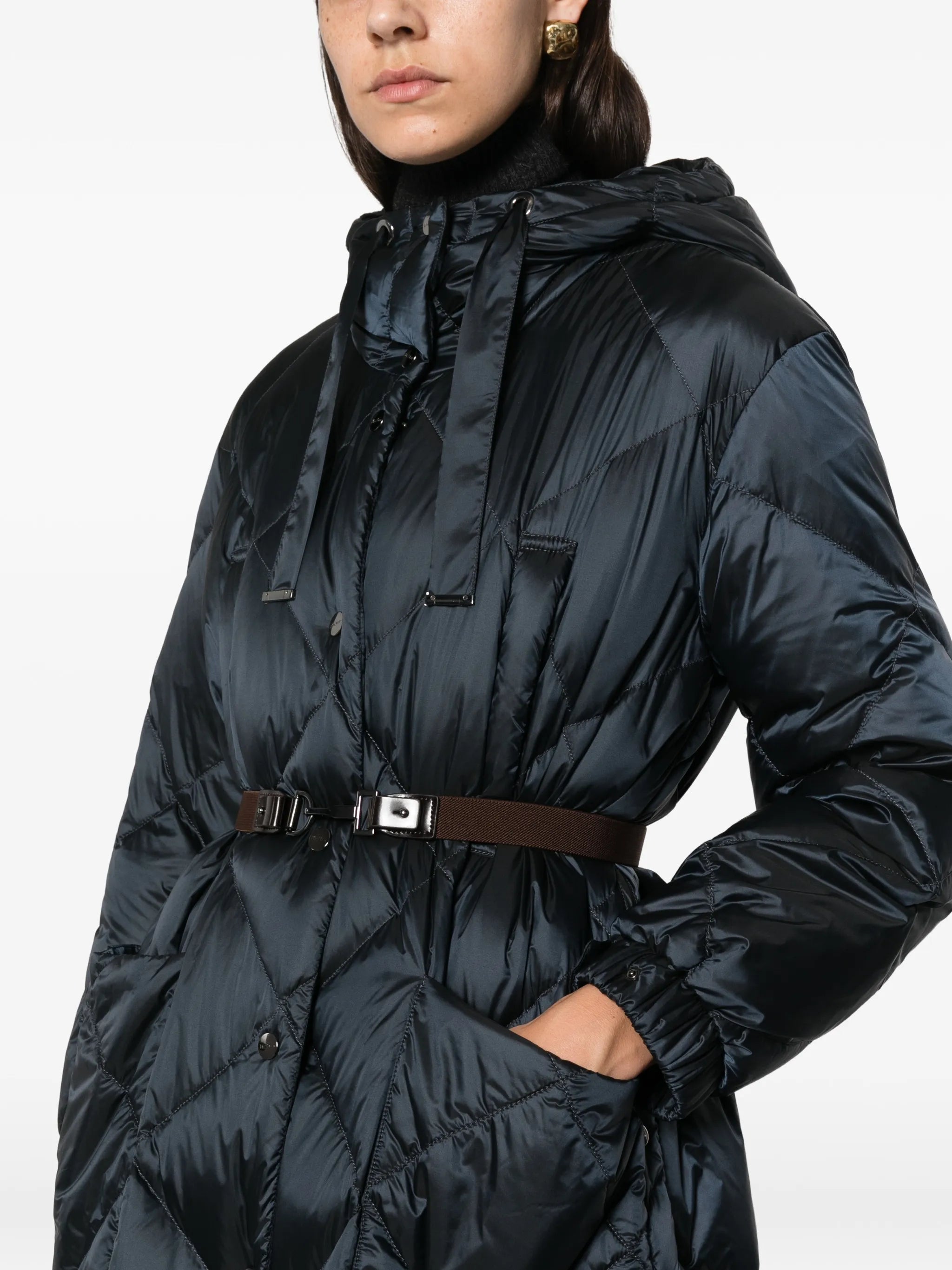 Long Puffer hooded coat