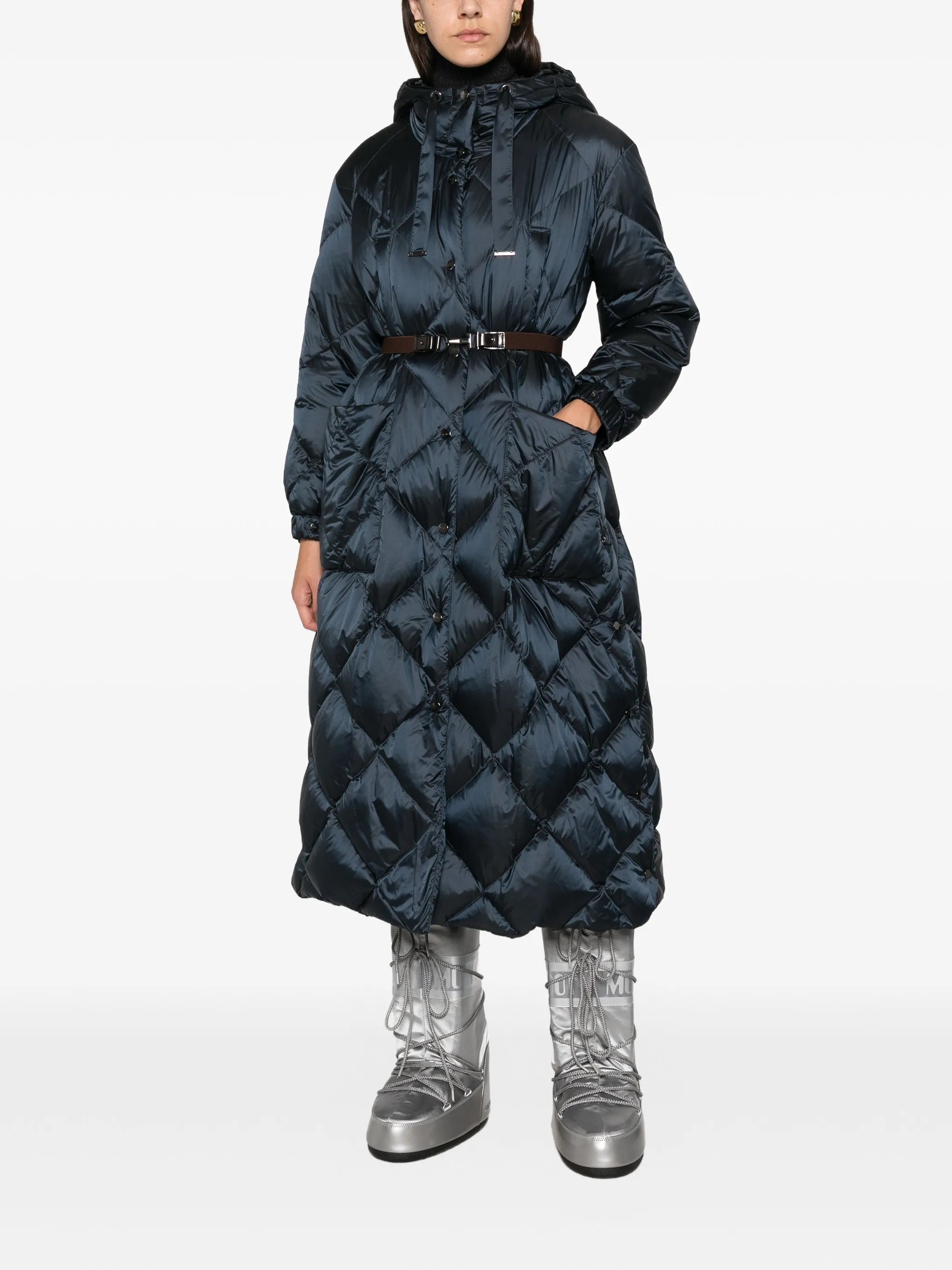 Long Puffer hooded coat