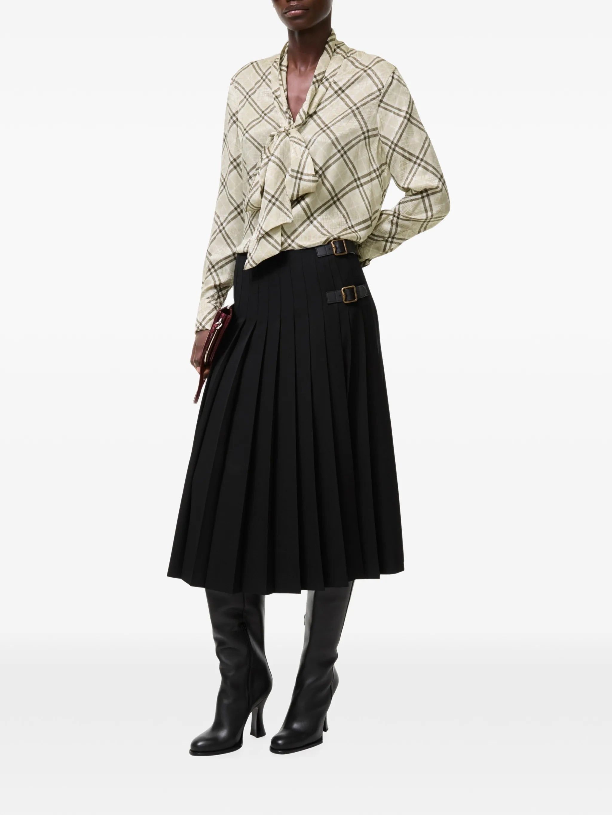 wool midi kilt