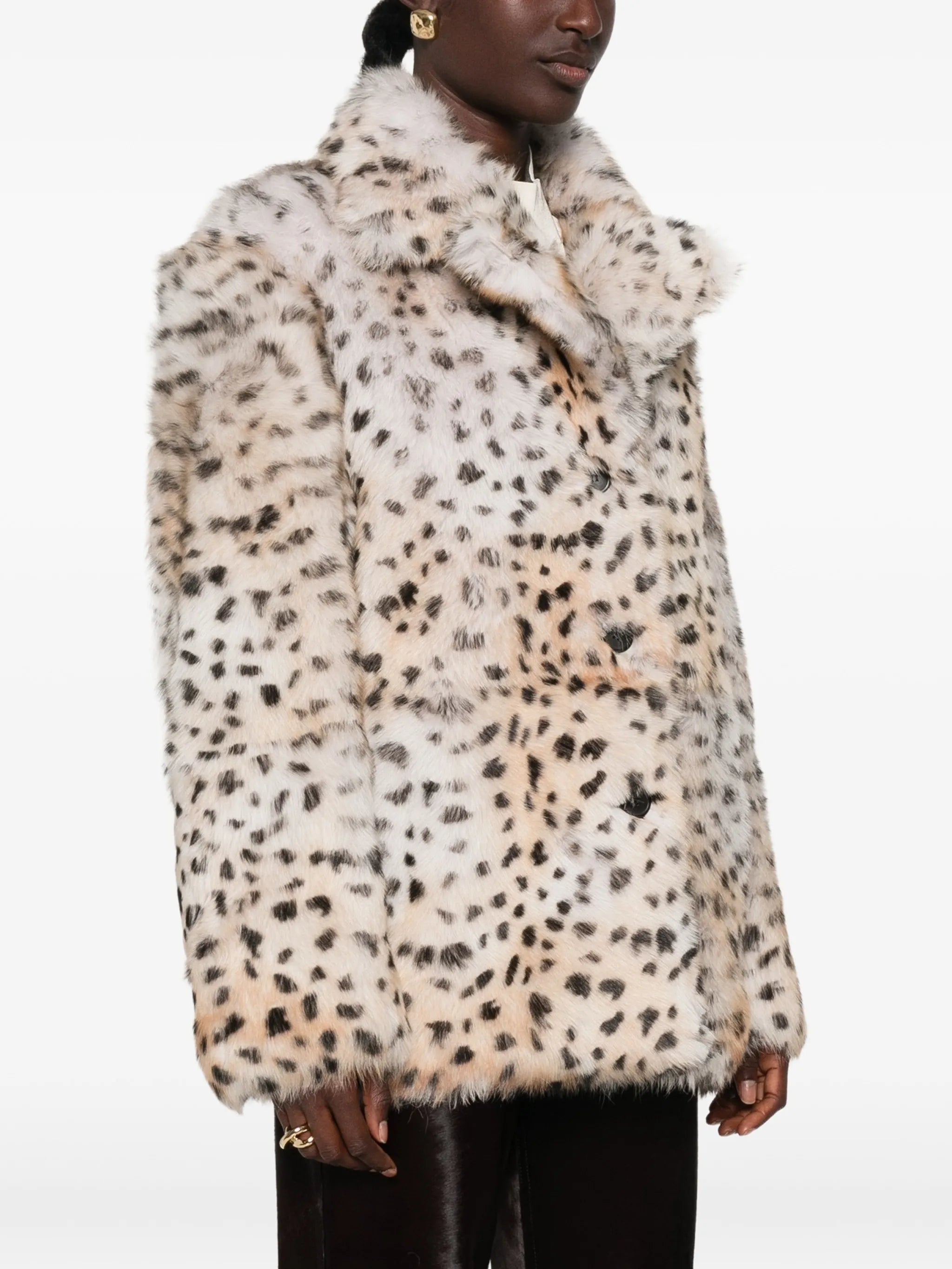 Cynthia leopard-print shearling coat