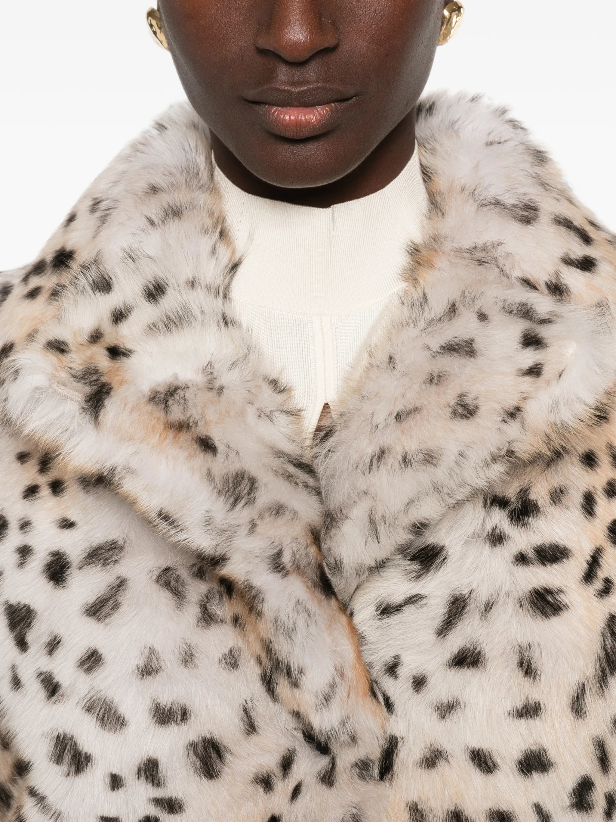 Cynthia leopard-print shearling coat