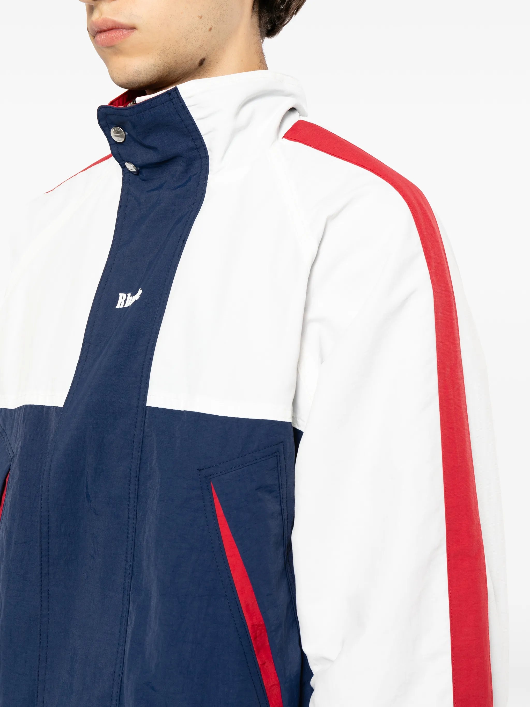 colour-block high-neck jacket