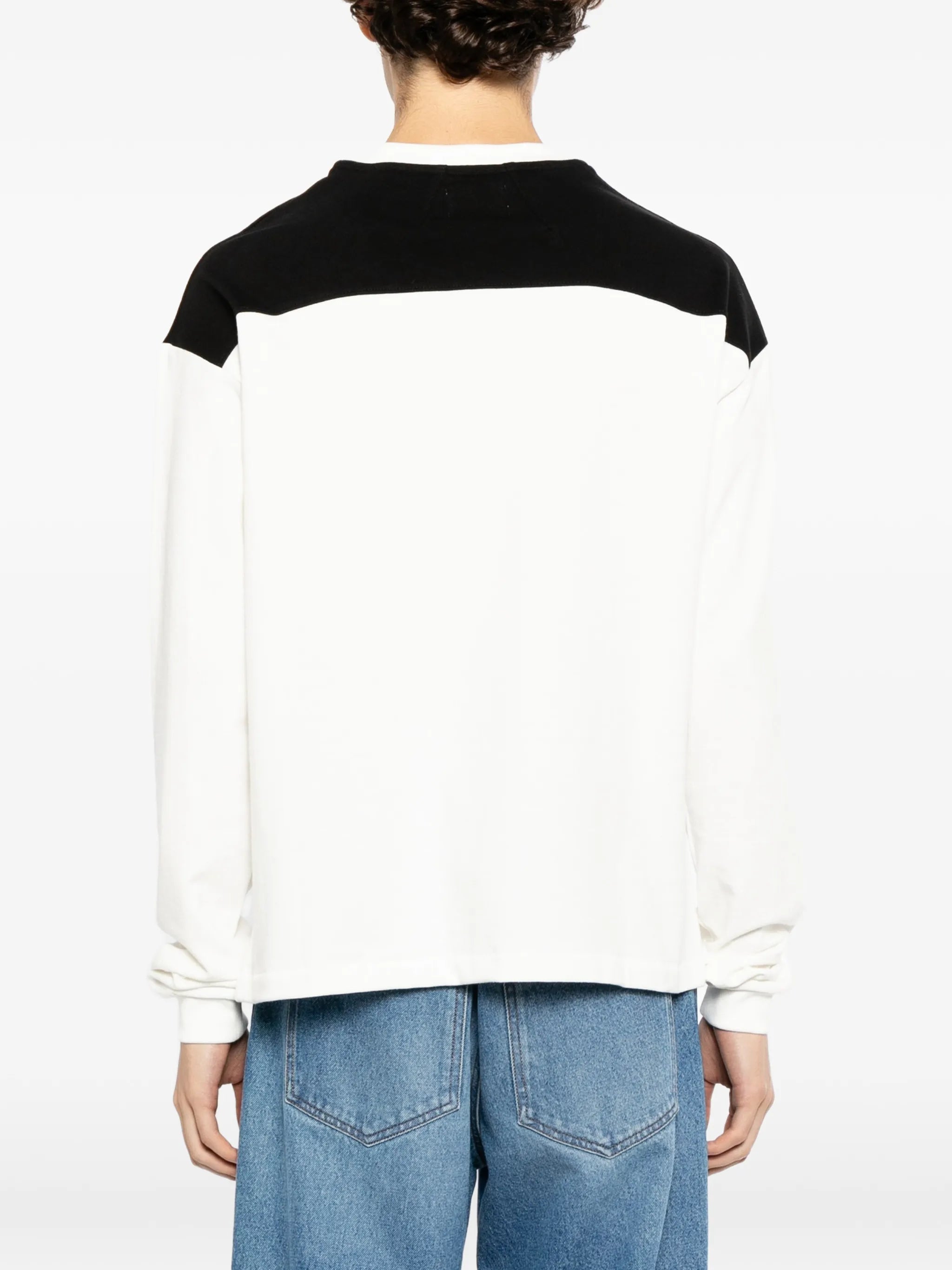 logo-print panelled T-shirt