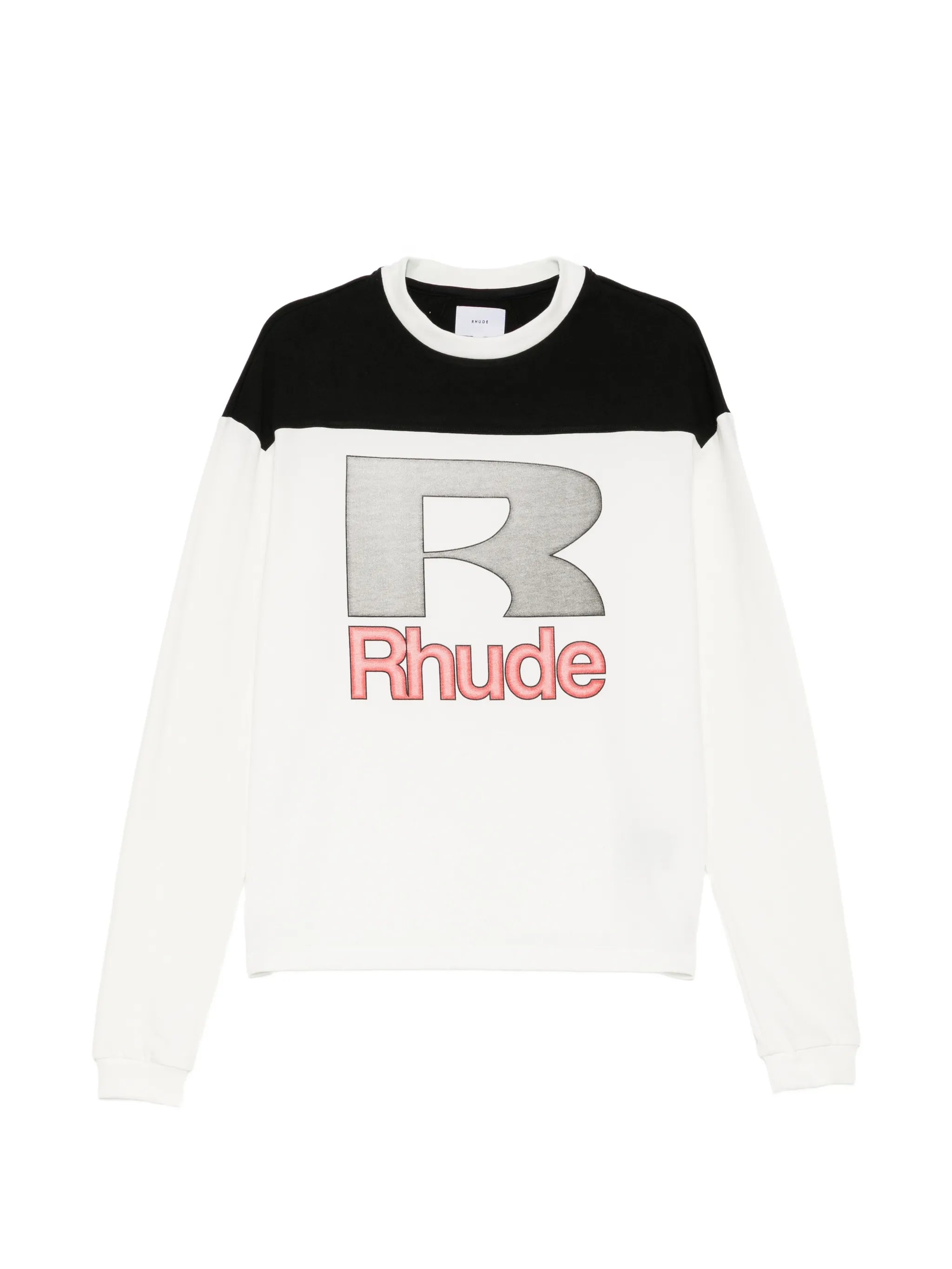 logo-print panelled T-shirt