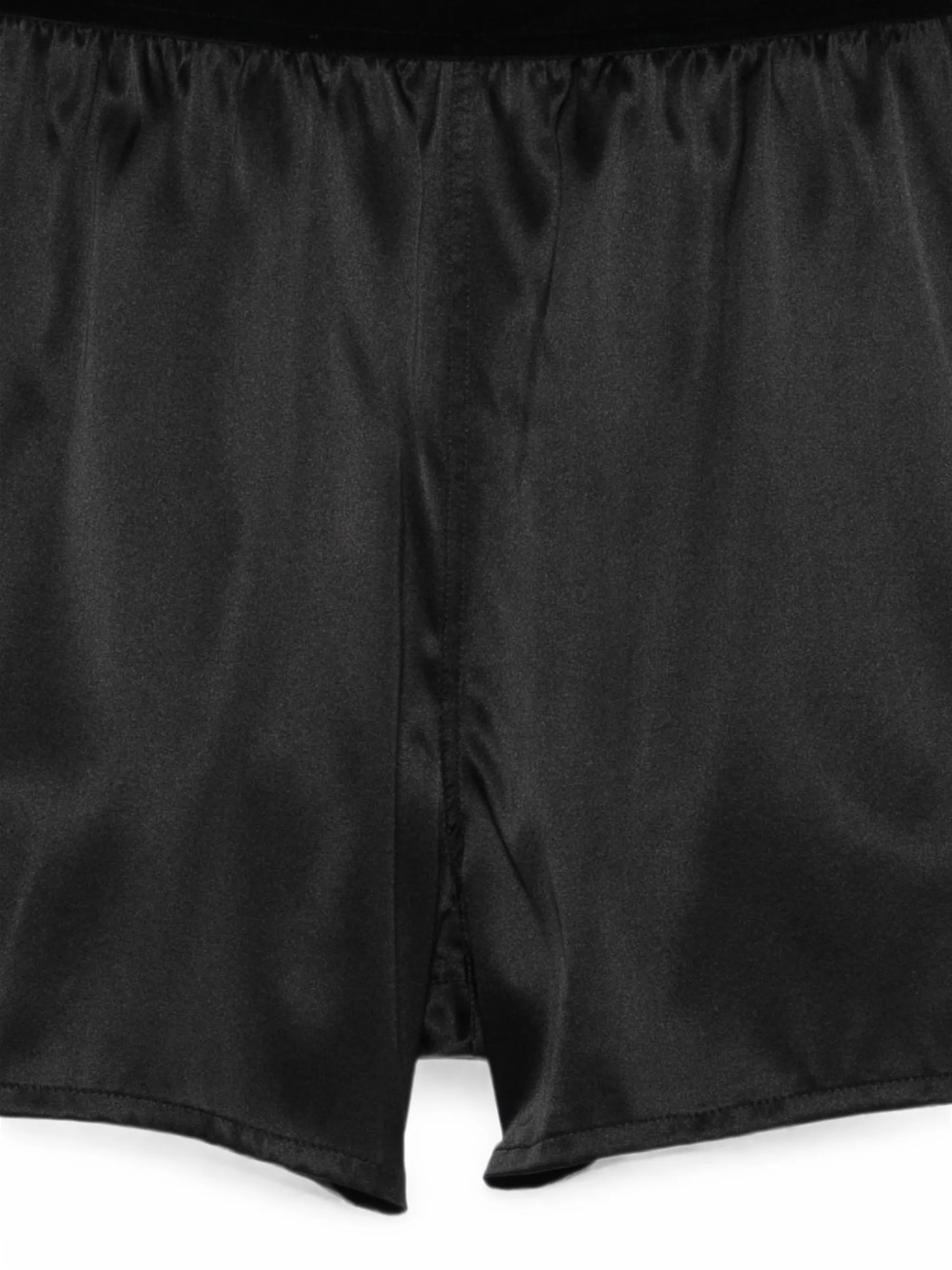 logo-embroidered elasticated-waistband silk shorts