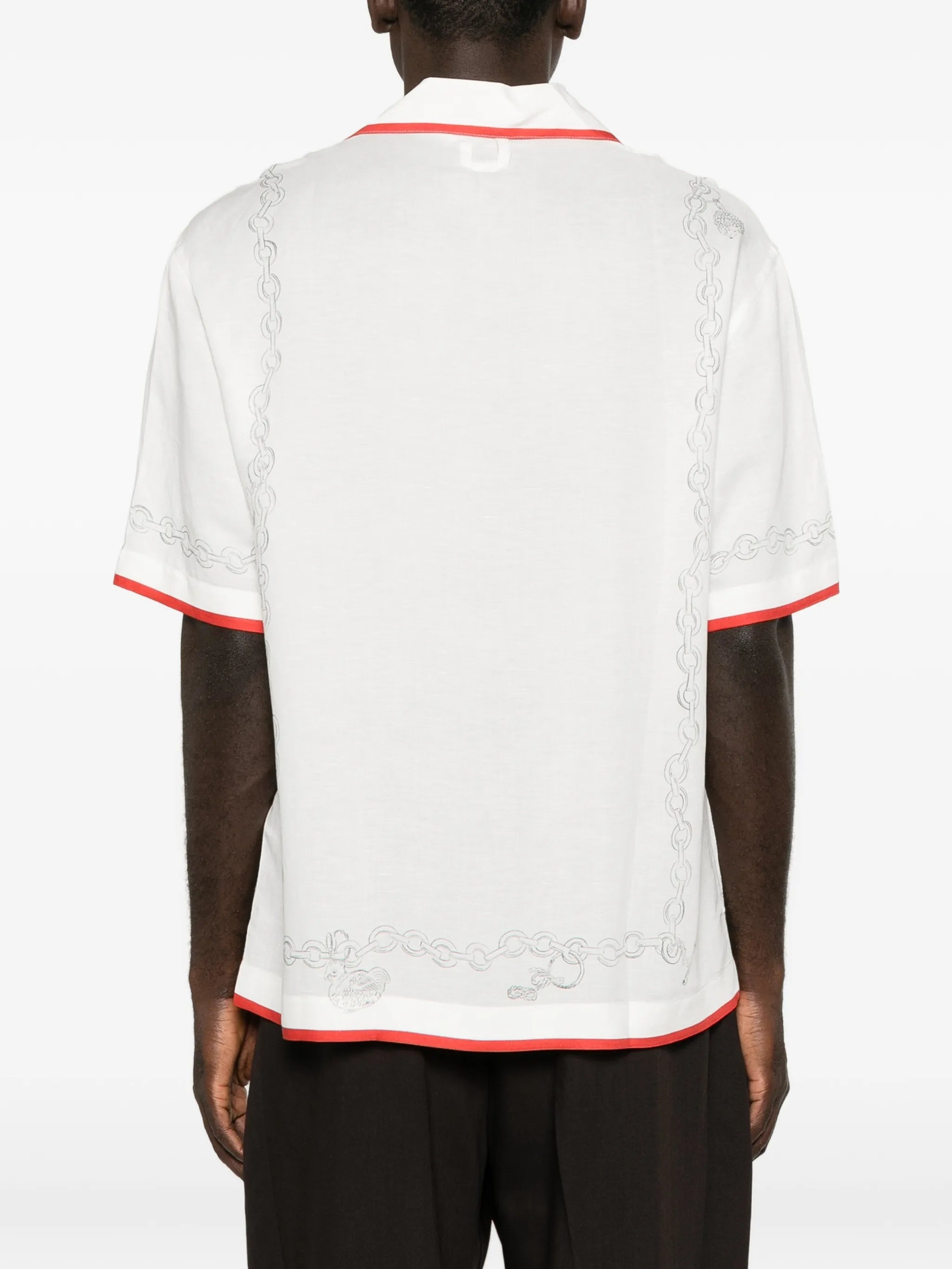 chain-print short-sleeve shirt