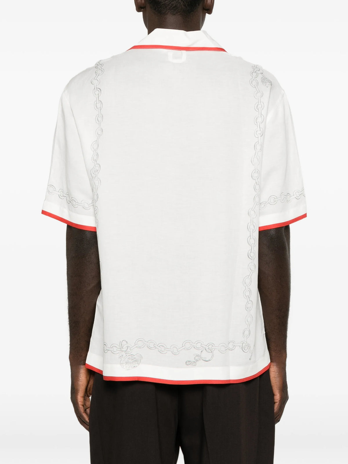 chain-print short-sleeve shirt