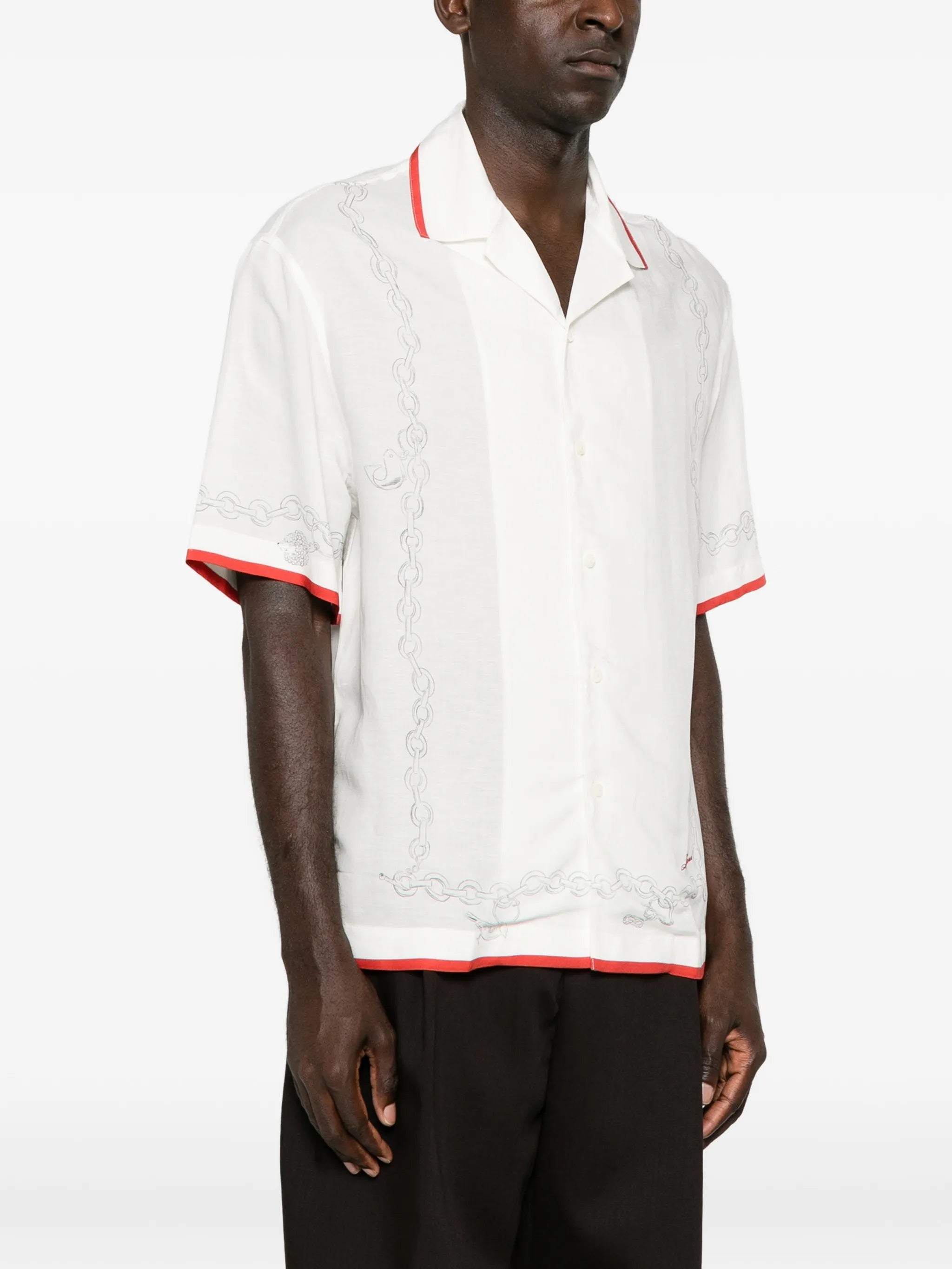 chain-print short-sleeve shirt