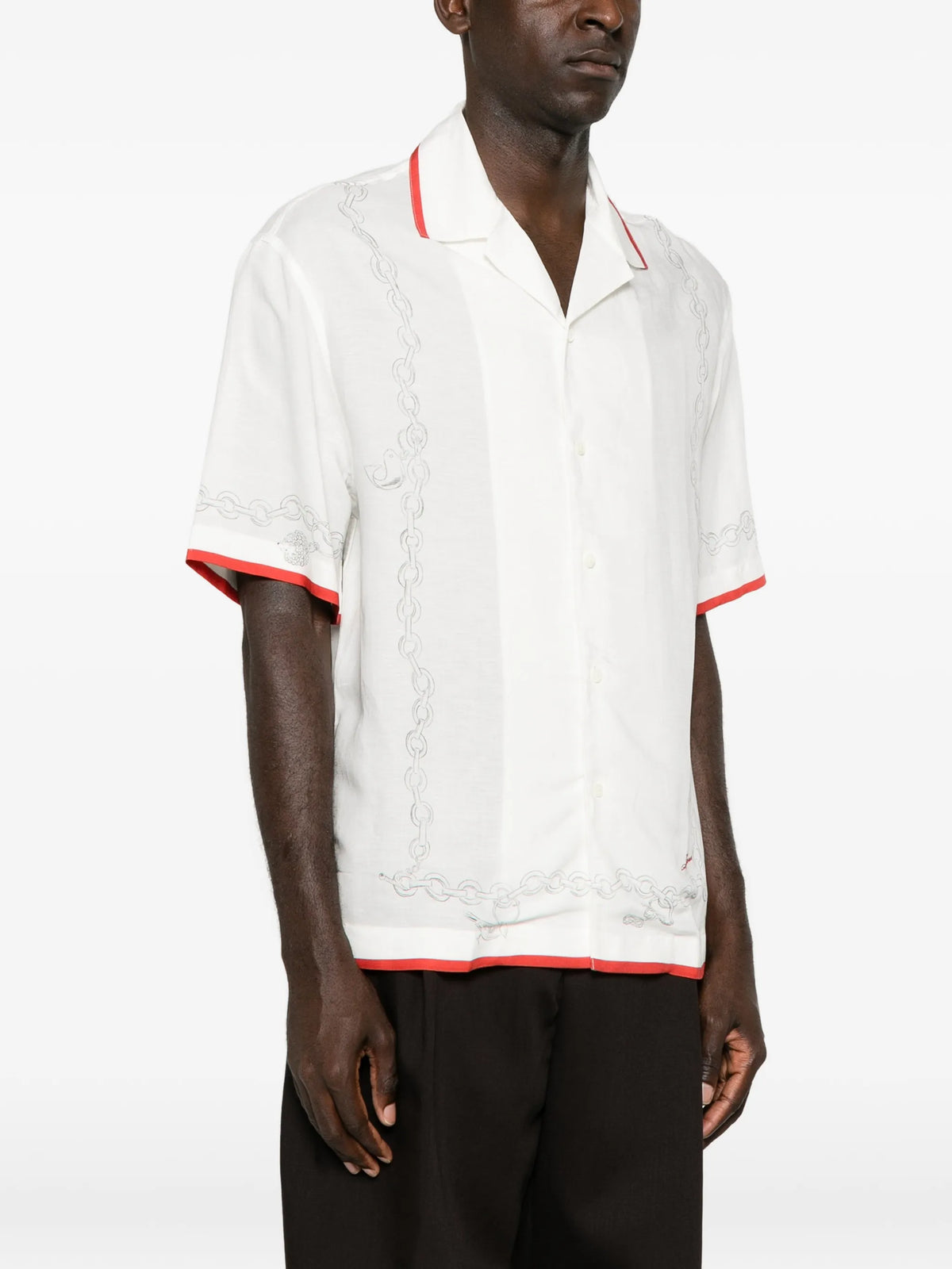 chain-print short-sleeve shirt