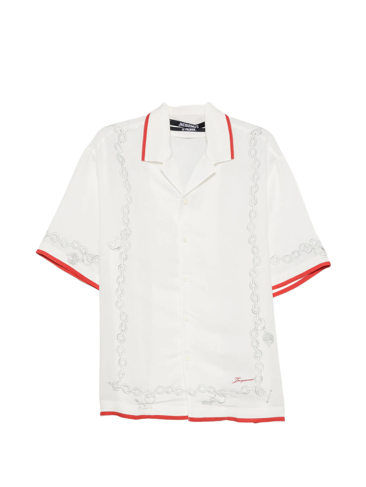 chain-print short-sleeve shirt