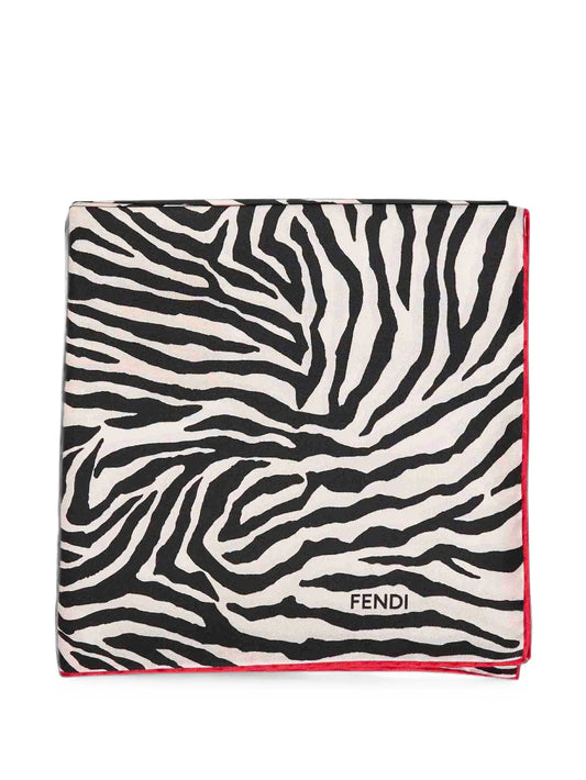 silk foulard with Tiger animalier-print