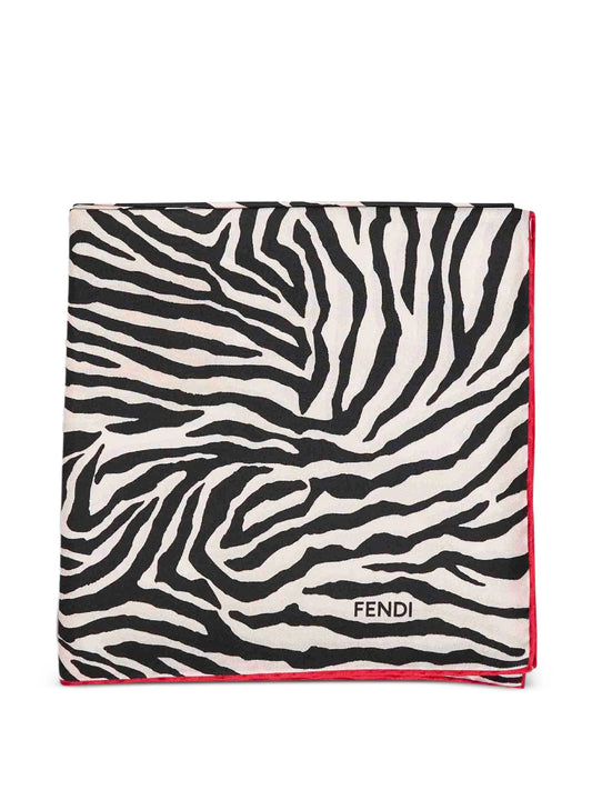silk foulard with Tiger animalier-print