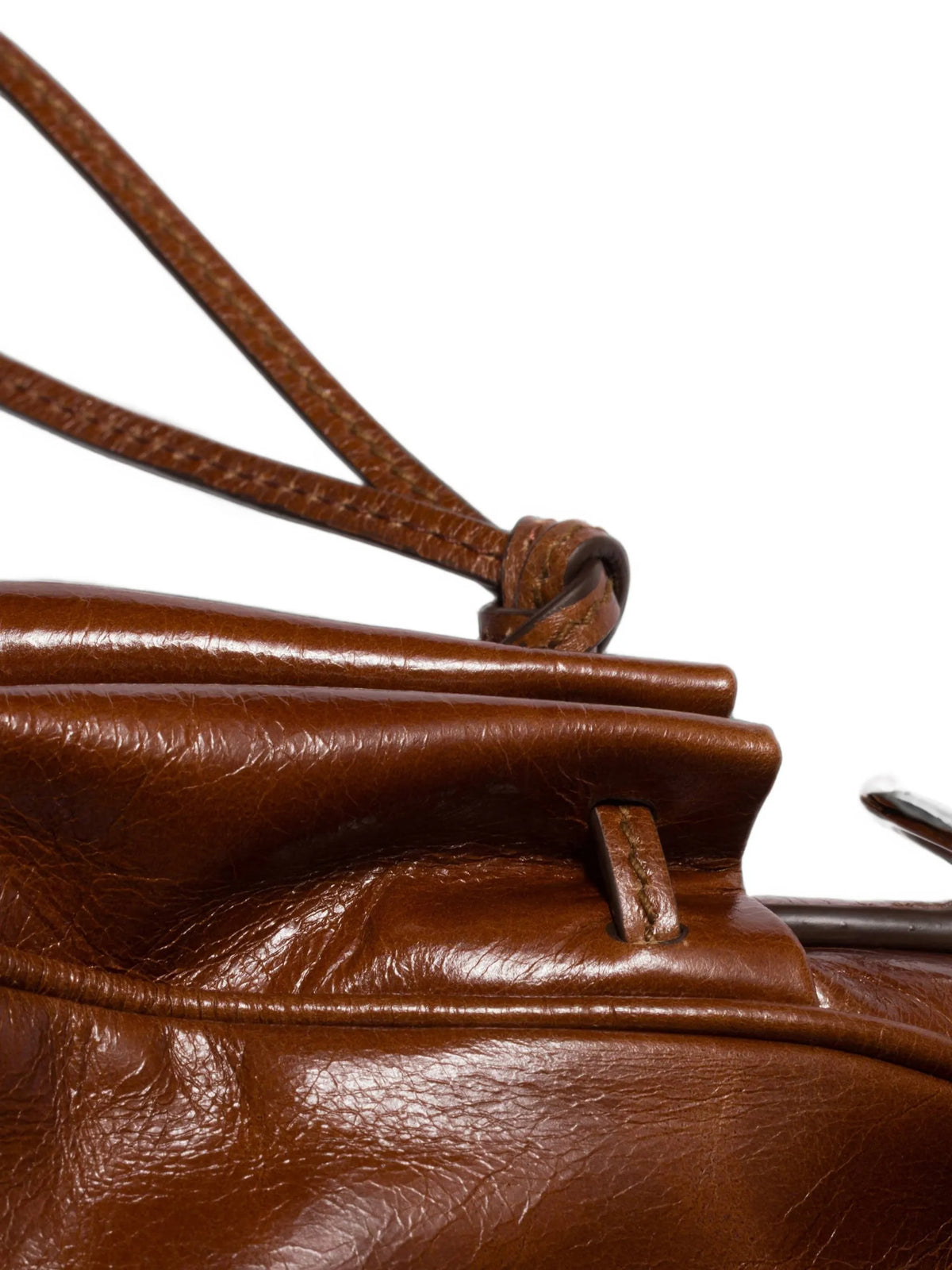 logo-embossed leather tote bag