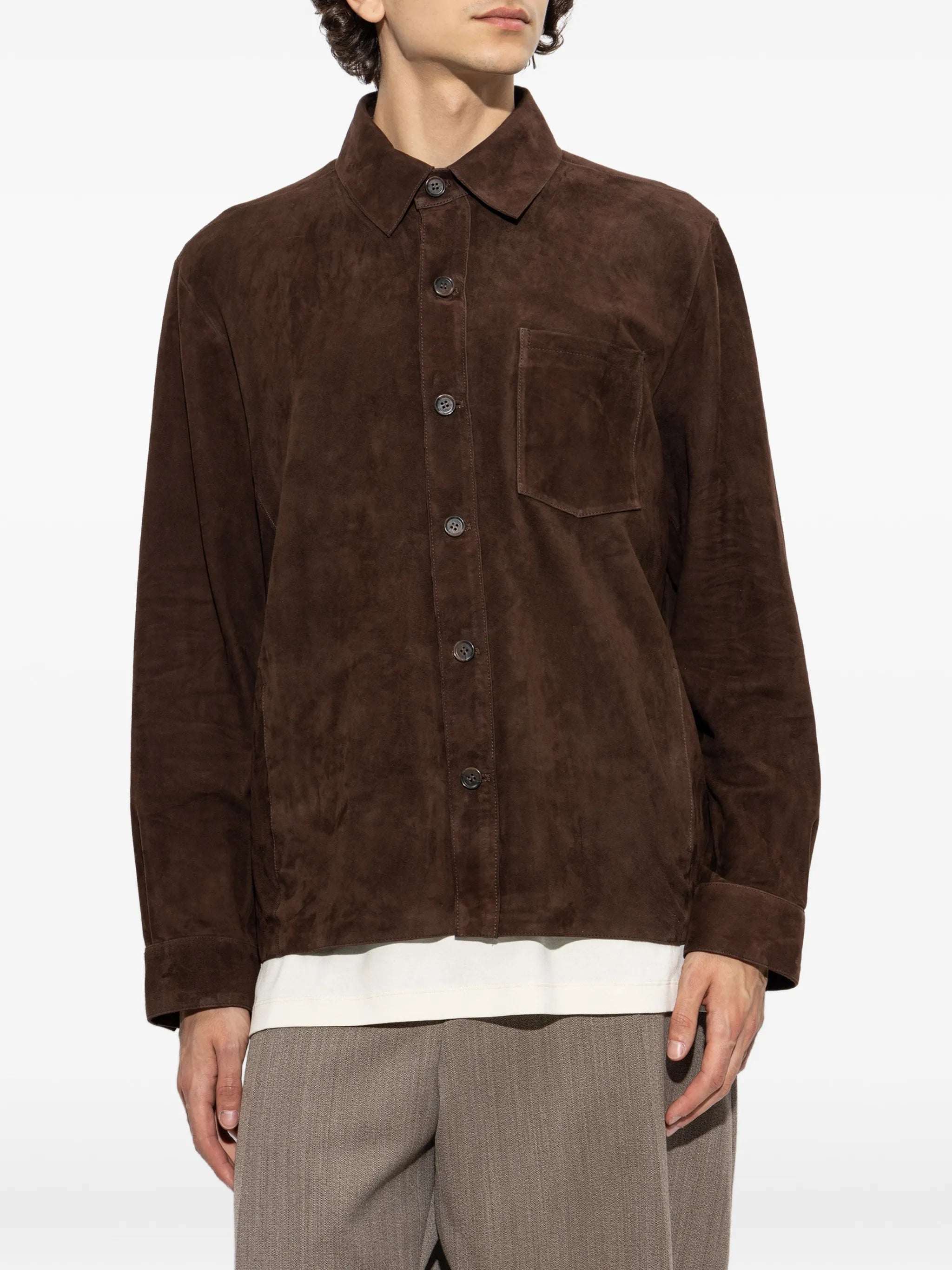 Dino suede shirt jacket